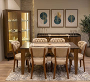 Elegant dining room in brown wood color - Vitrine Furniture - Dining Room Set