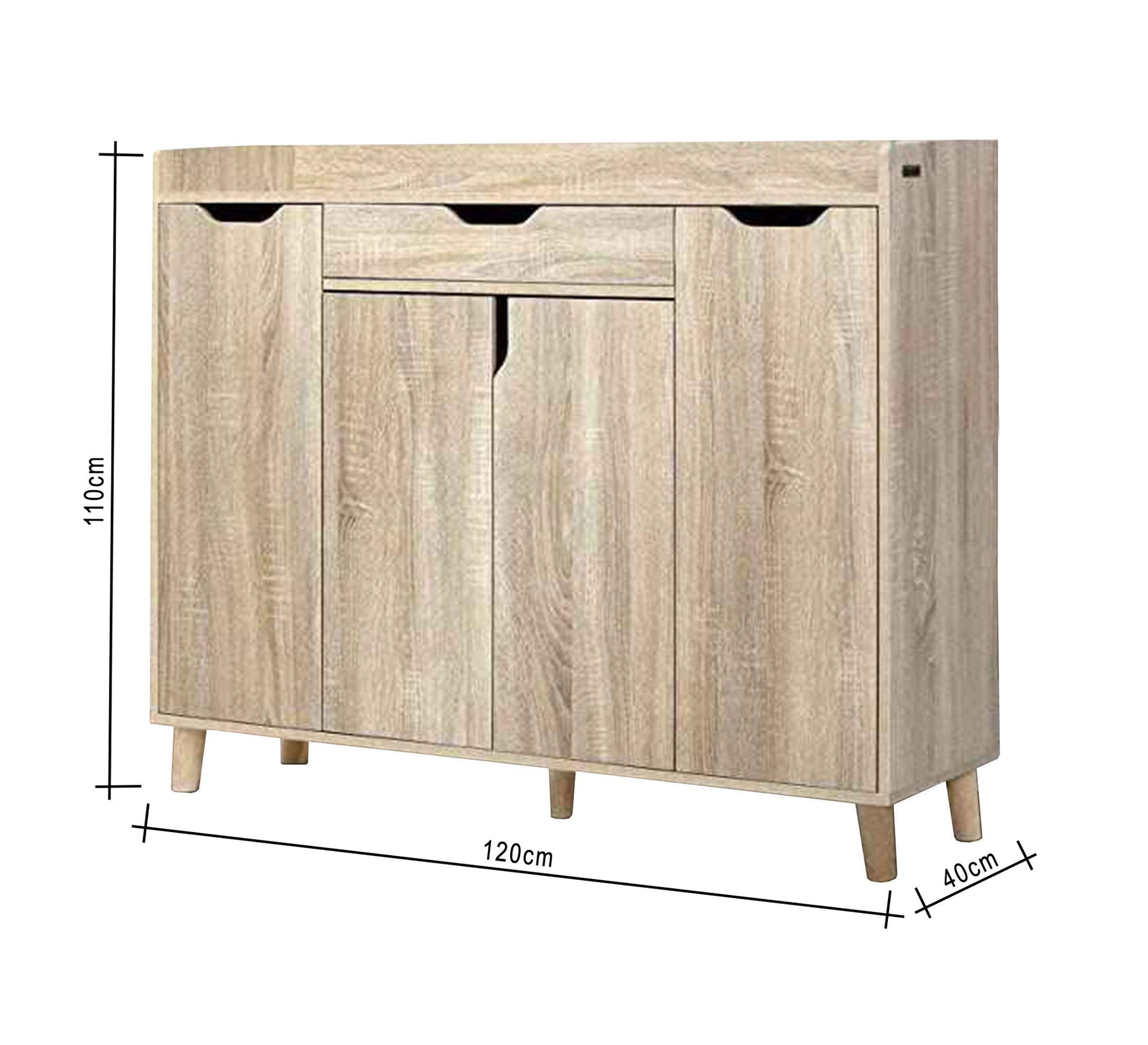 Elegant Four - Leaf Shoe Rack in Natural Finish - Vitrine Furniture - Furniture