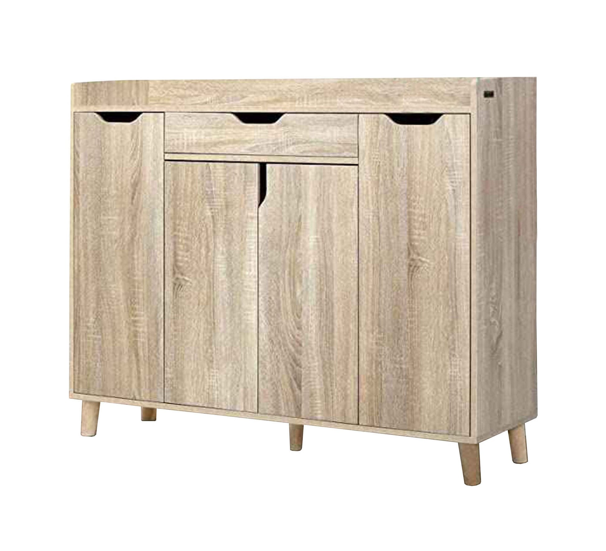 Elegant Four - Leaf Shoe Rack in Natural Finish - Vitrine Furniture - Furniture