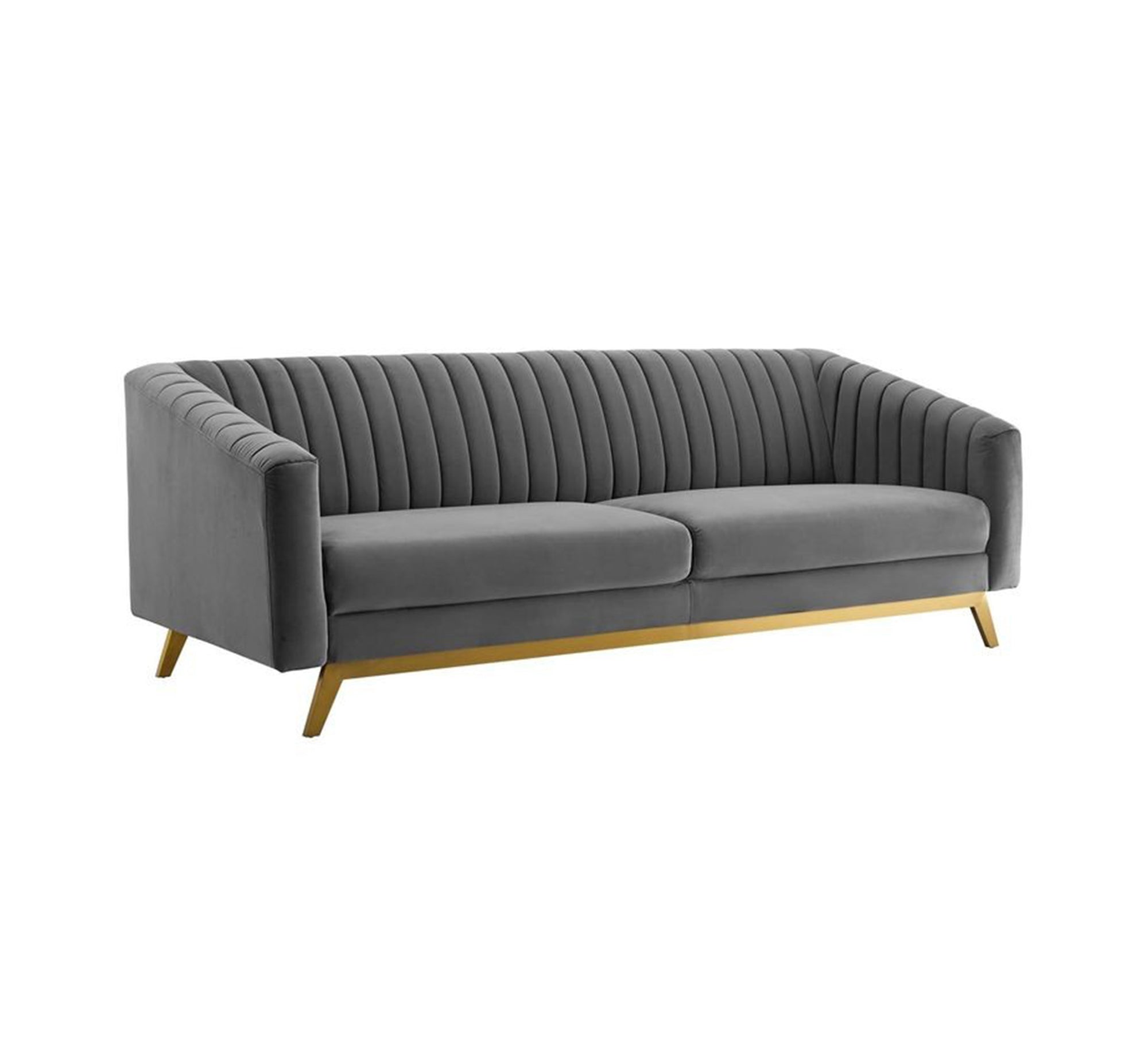 Elegant grey velvet sofa, contemporary design - Vitrine Furniture - Furniture