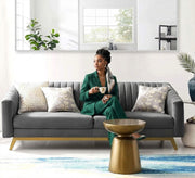 Elegant grey velvet sofa - Vitrine Furniture - Sofas