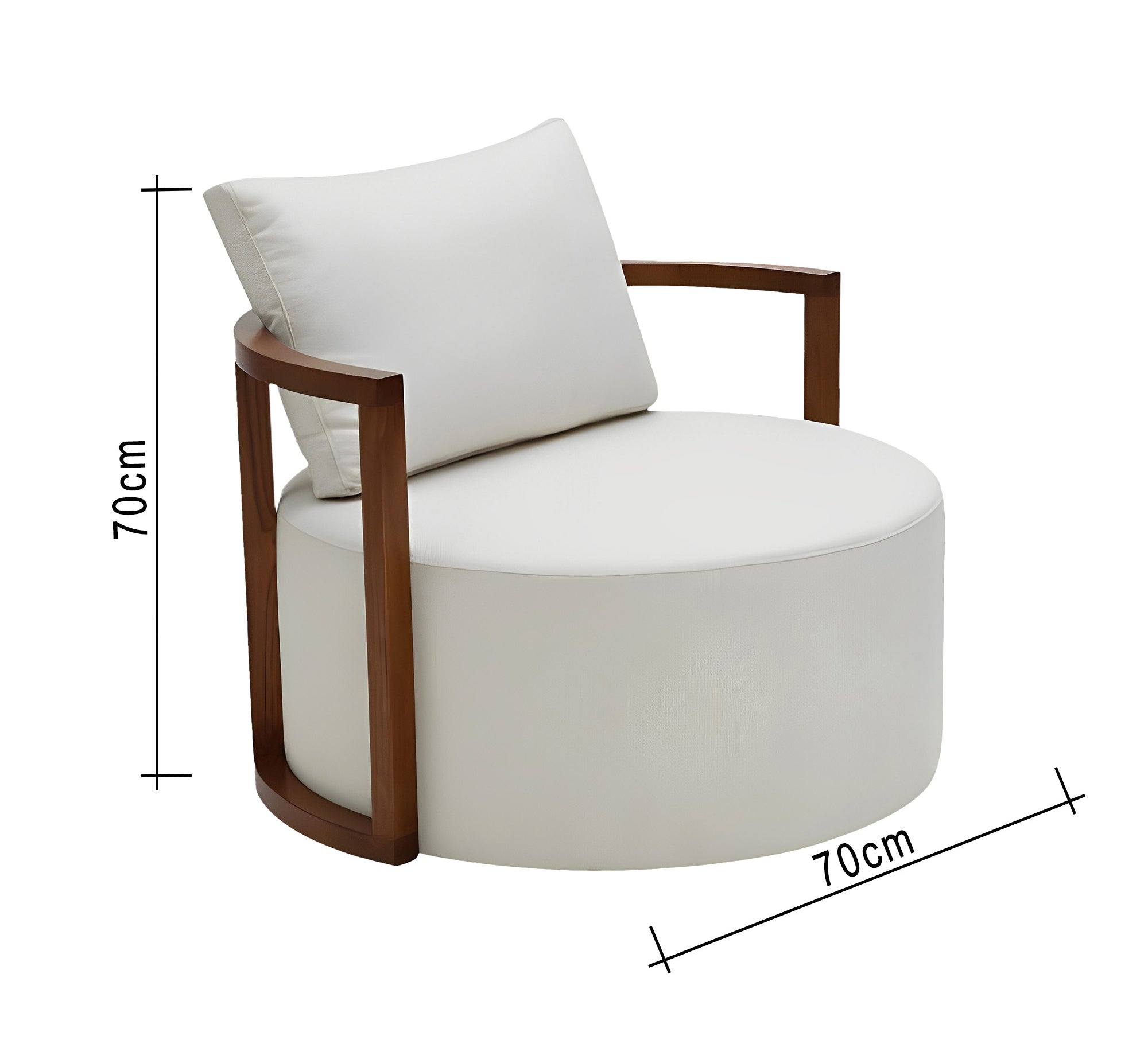 Elegant Living White Round Chair: Modern Comfort & Style - Vitrine Furniture - Chairs & Chaise lounge
