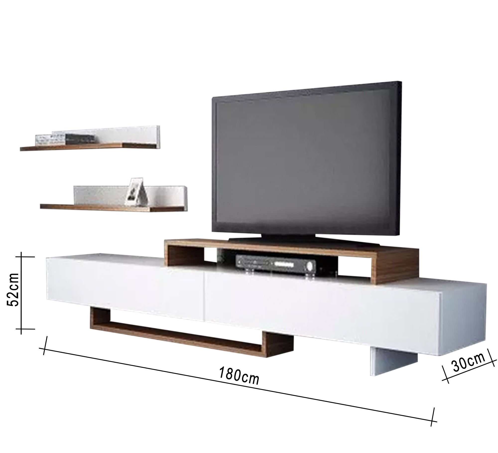 Elegant Living White TV Table: Sleek, Modern, Multifunctional - Vitrine Furniture - Furniture