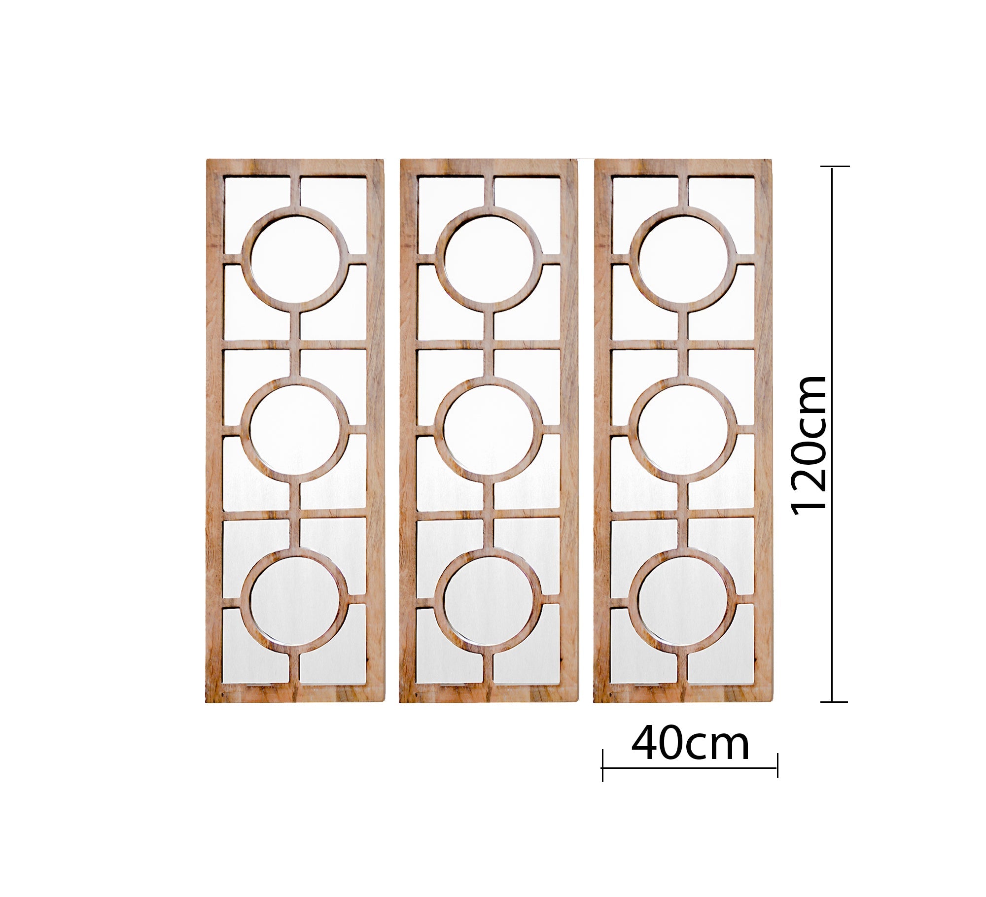 Elegant Mirror Triple - Panel Rectangular Design - Vitrine Furniture - Décor