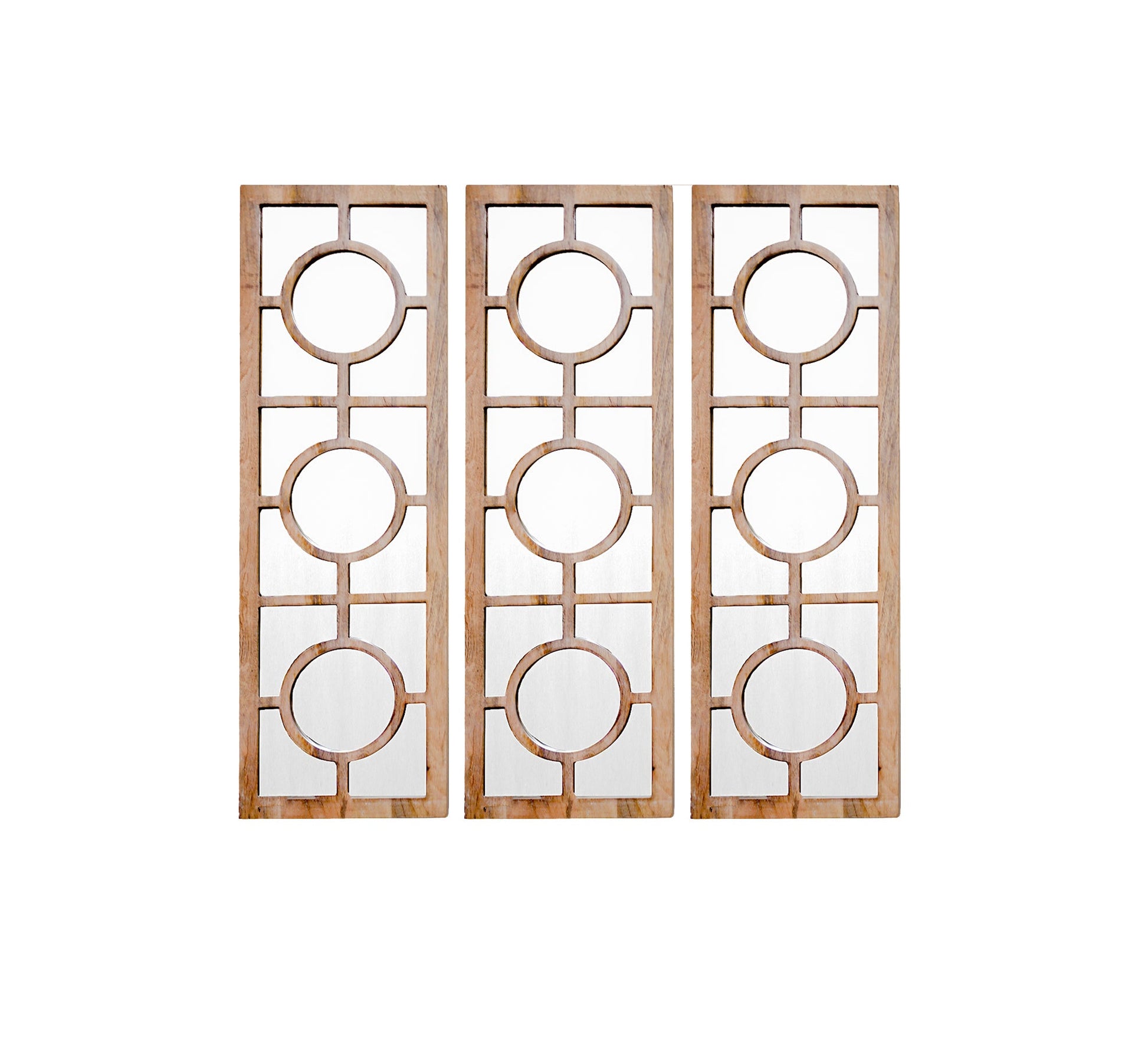 Elegant Mirror Triple - Panel Rectangular Design - Vitrine Furniture - Décor