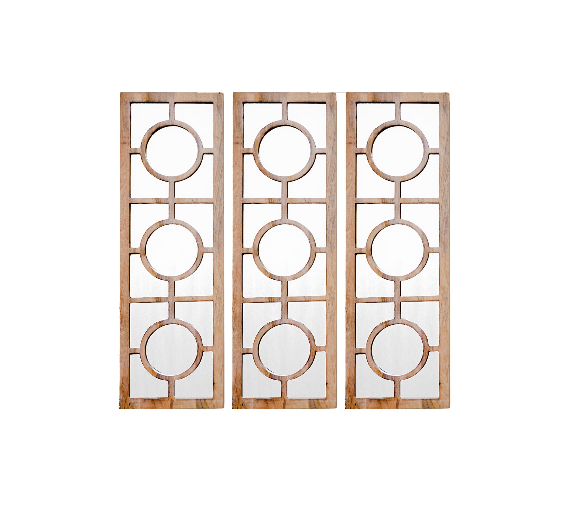 Elegant Mirror Triple - Panel Rectangular Design - Vitrine Furniture - Décor