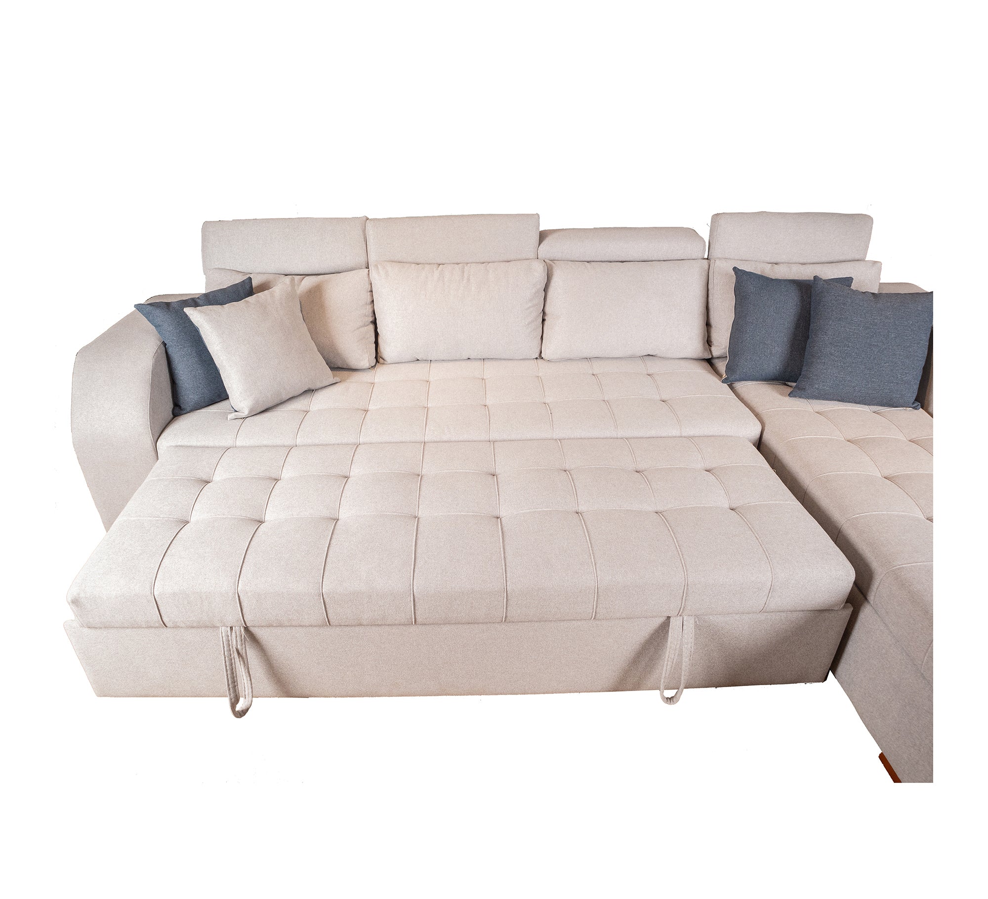 Elegant Modern Corner Sofa Set - Sleek, Spacious Comfort - Vitrine Furniture - Living room Sofas