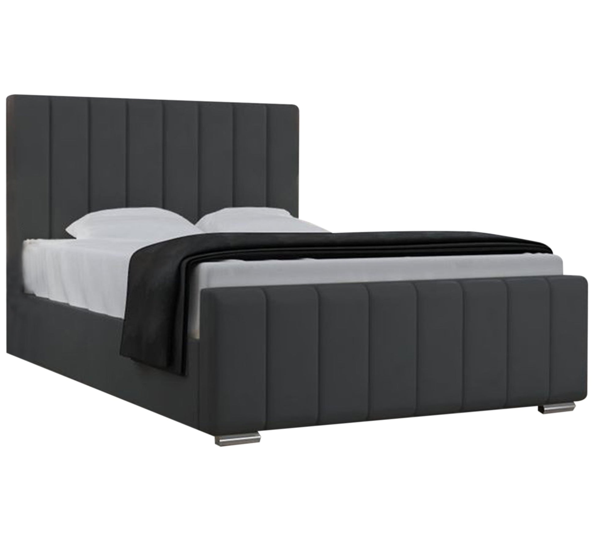Elegant, modern, dark grey, upholstered bed - Vitrine Furniture - Furniture