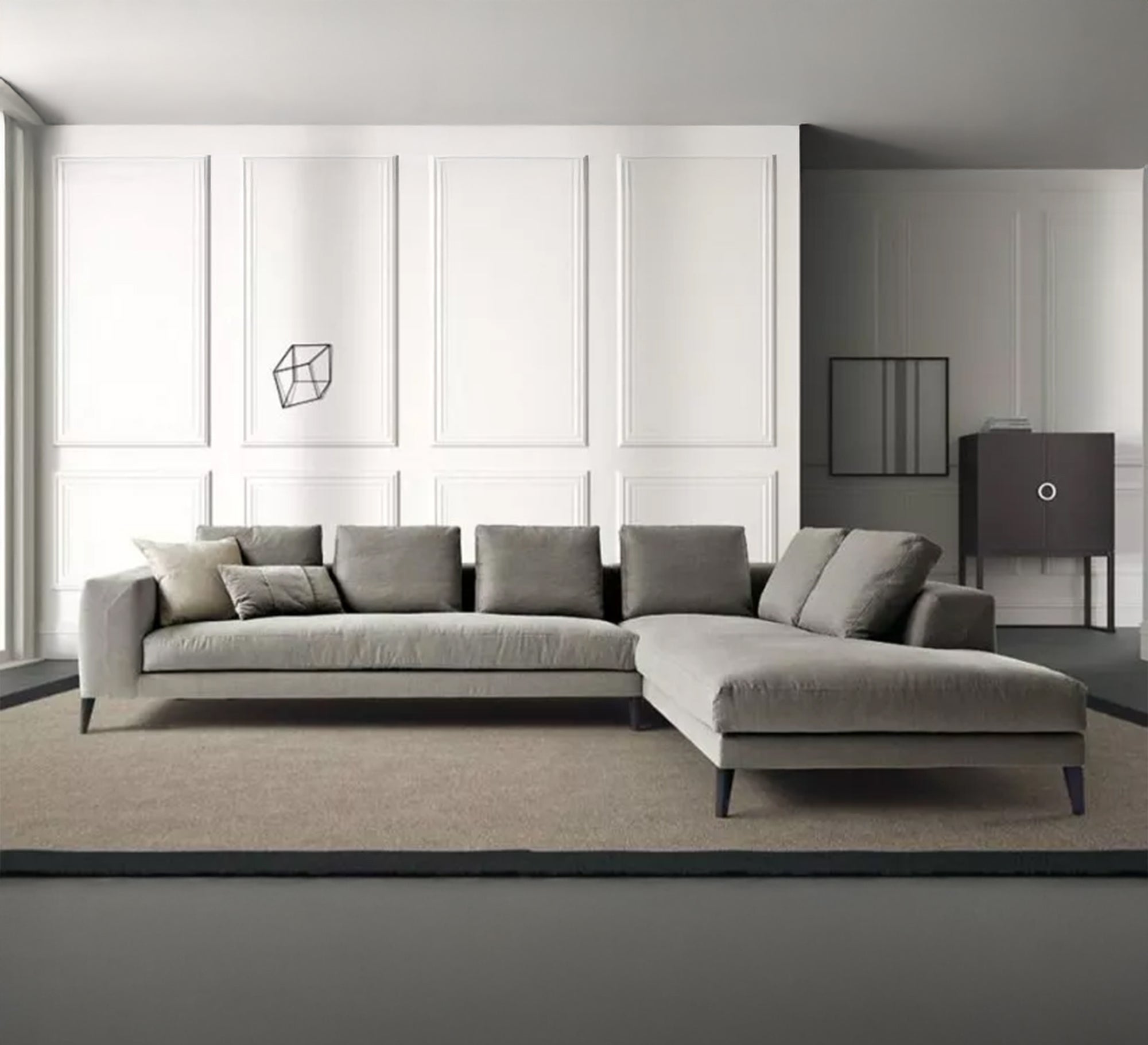 Elegant, modern, luxurious, comfortable gray corner sofa - Vitrine Furniture - Furniture