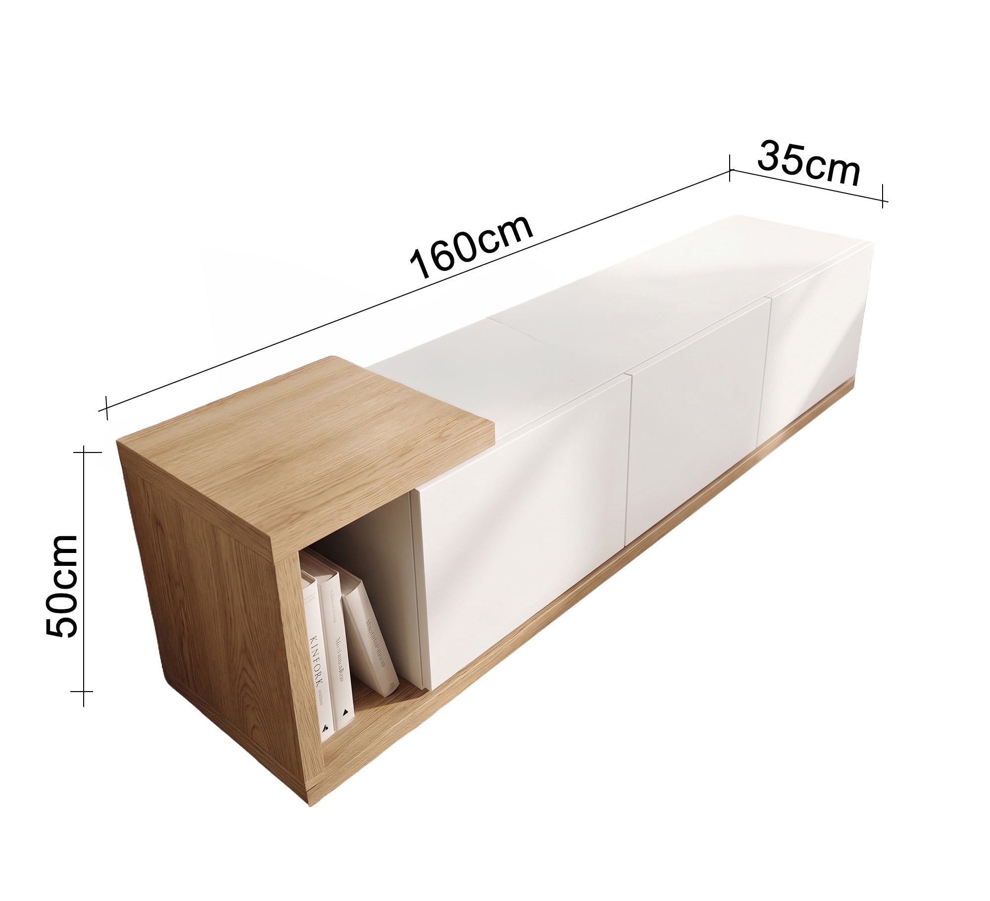 Elegant modern wooden and white TV unit - Vitrine Furniture - TV Table & Cabinet