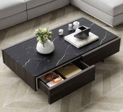 Elegant Oak Middle Table: Sleek Design, 4 Spacious Drawers - Vitrine Furniture - Furniture