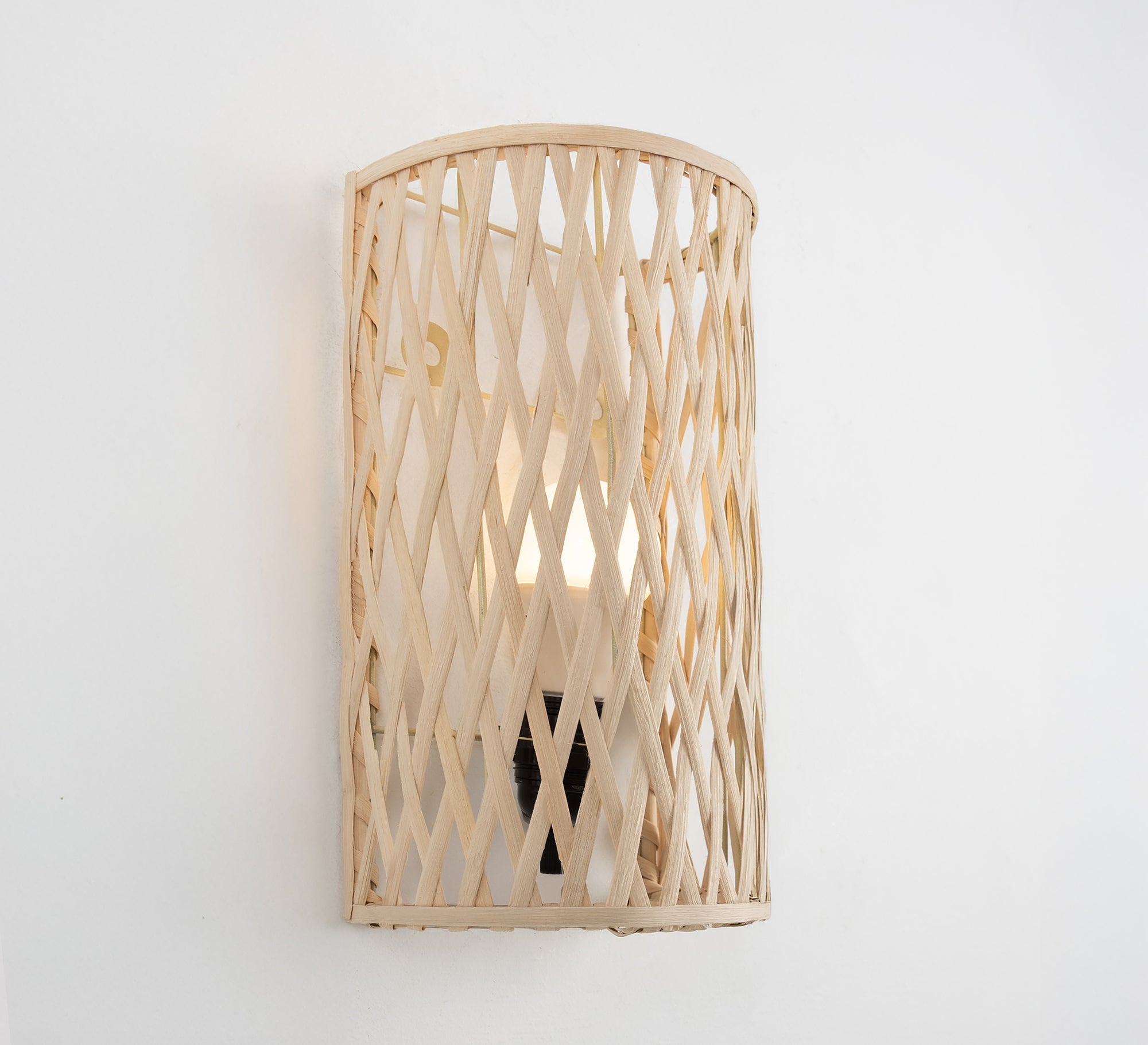 Elegant openwork bamboo wall sconce - Vitrine Furniture - Wall Sconce