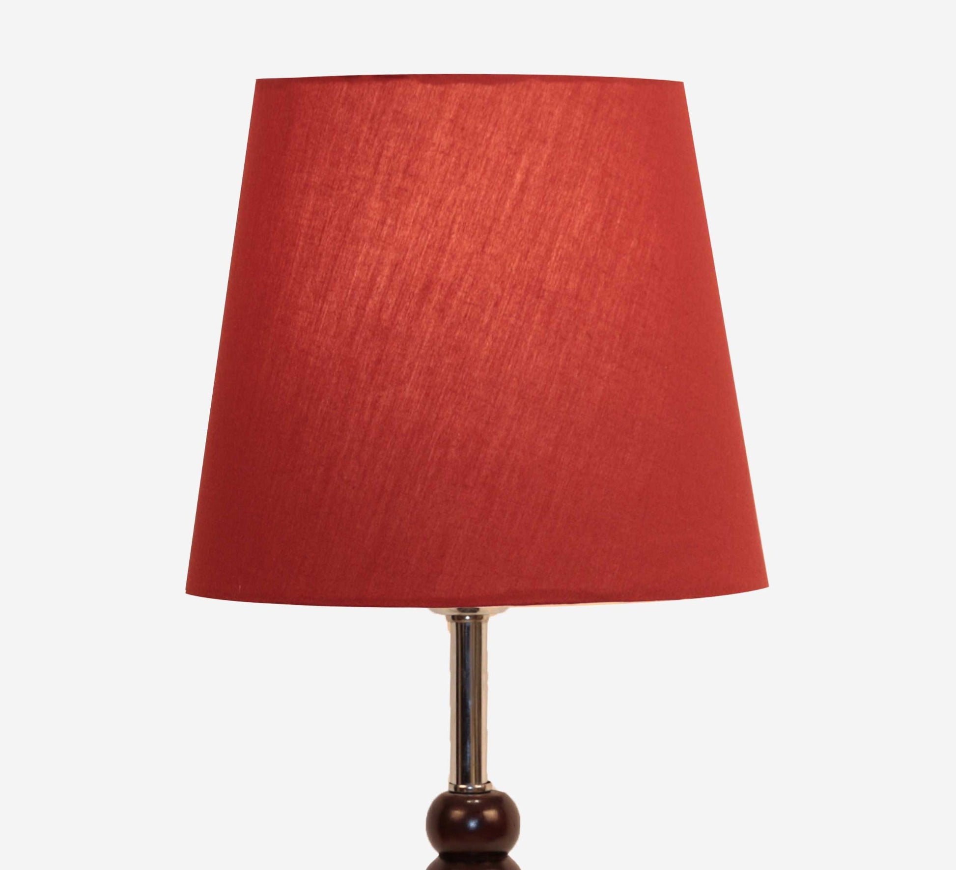 Elegant red table lamp with wooden base - Vitrine Furniture - Lighting
