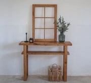 Elegant rustic wooden console table with wooden tabletop - Vitrine Furniture - Furniture