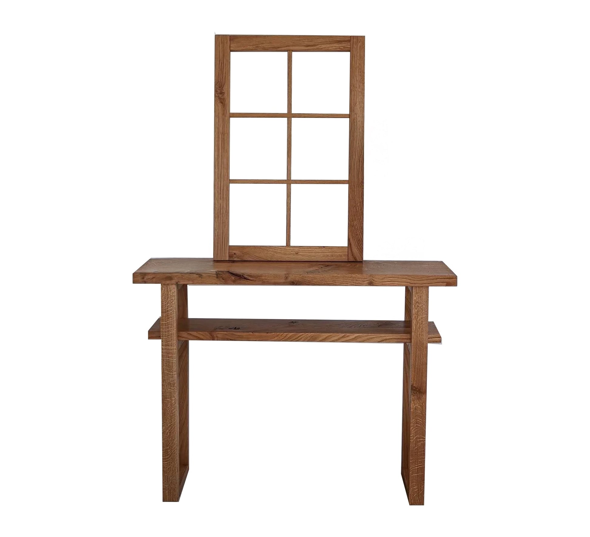 Elegant rustic wooden console table with wooden tabletop - Vitrine Furniture - Furniture