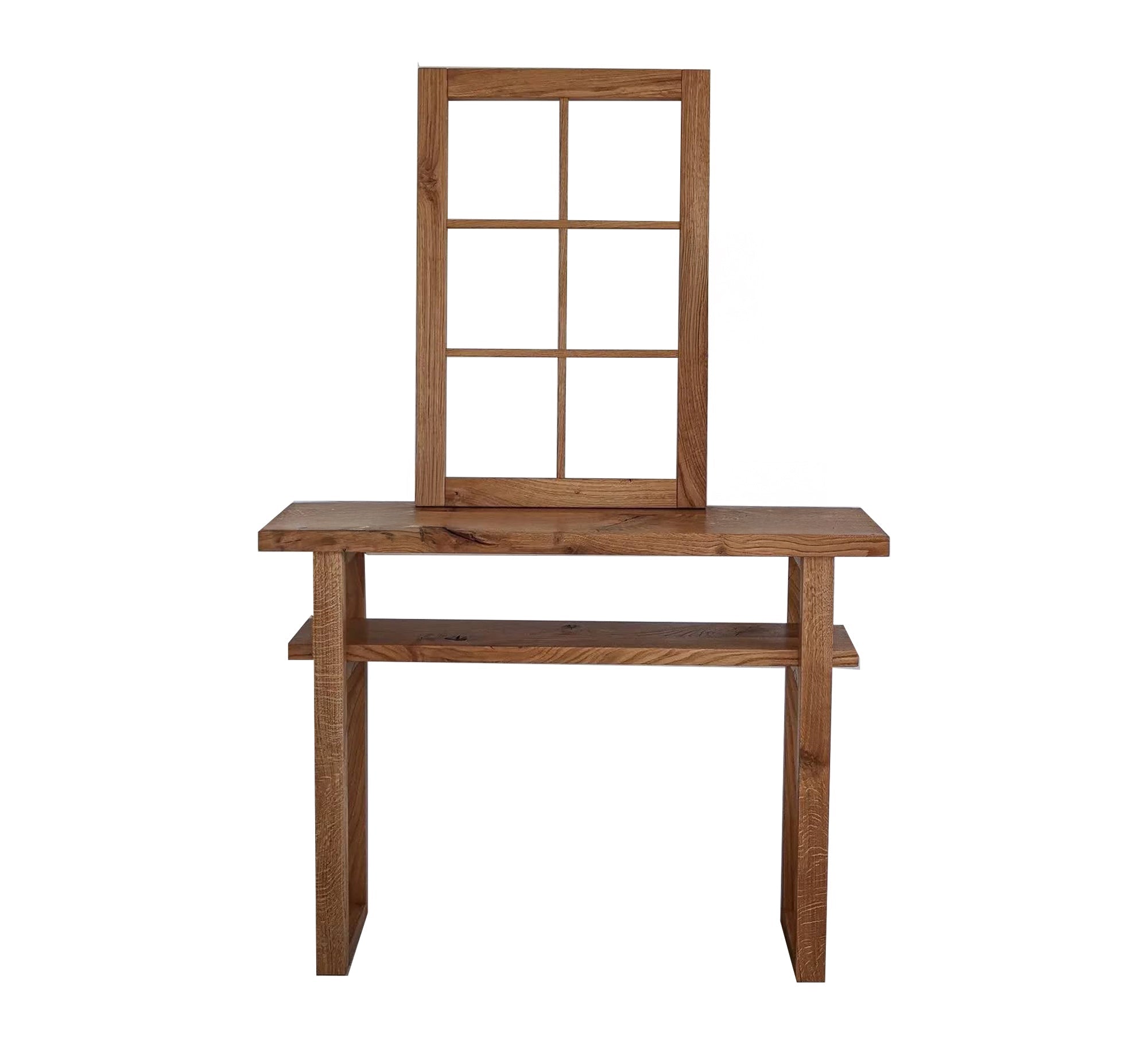 Elegant rustic wooden console table with wooden tabletop - Vitrine Furniture - Furniture