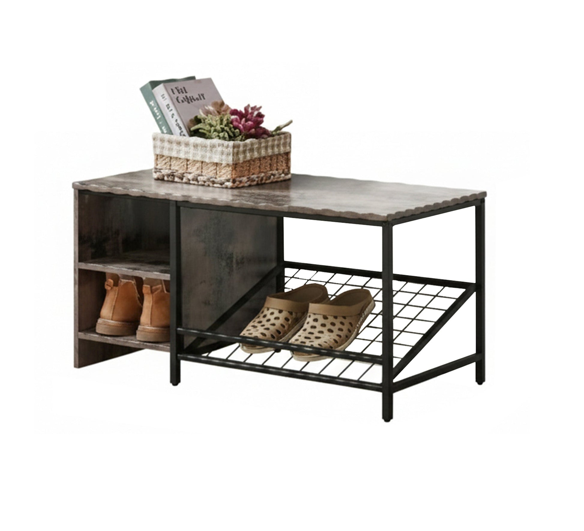 Elegant shoe bench set and wall rack - Vitrine Furniture - Furniture