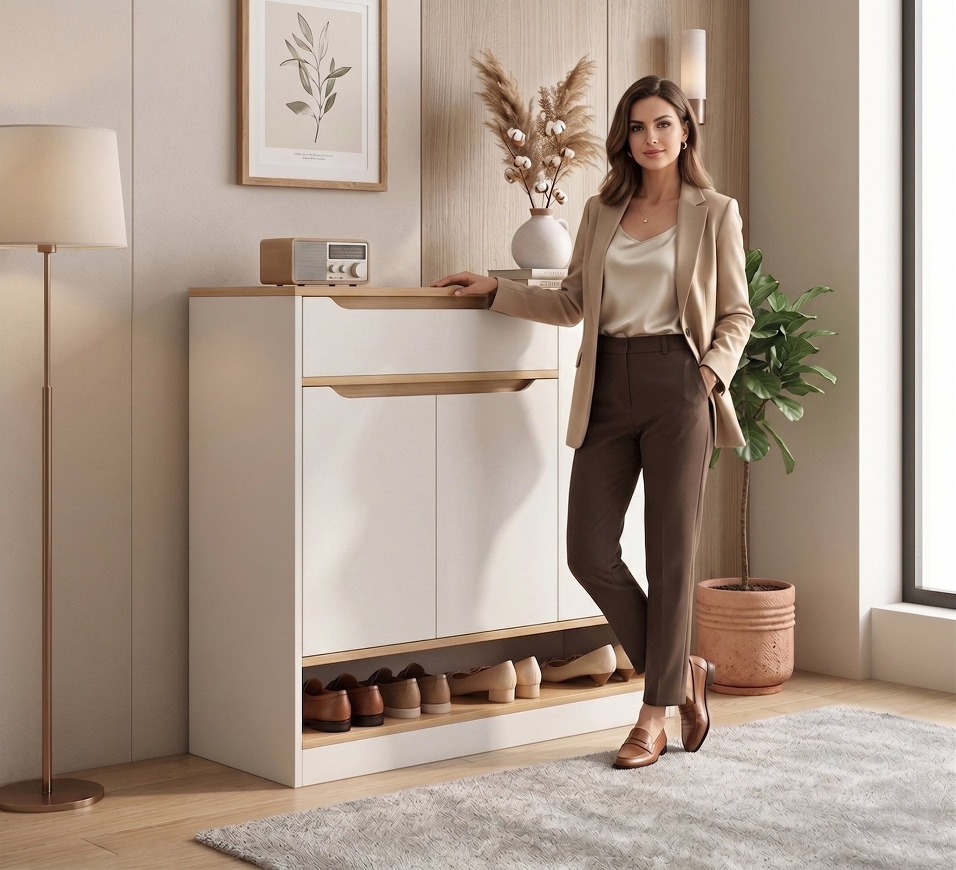 Elegant shoe cabinet with a magical touch - Vitrine Furniture - Shoe Racks