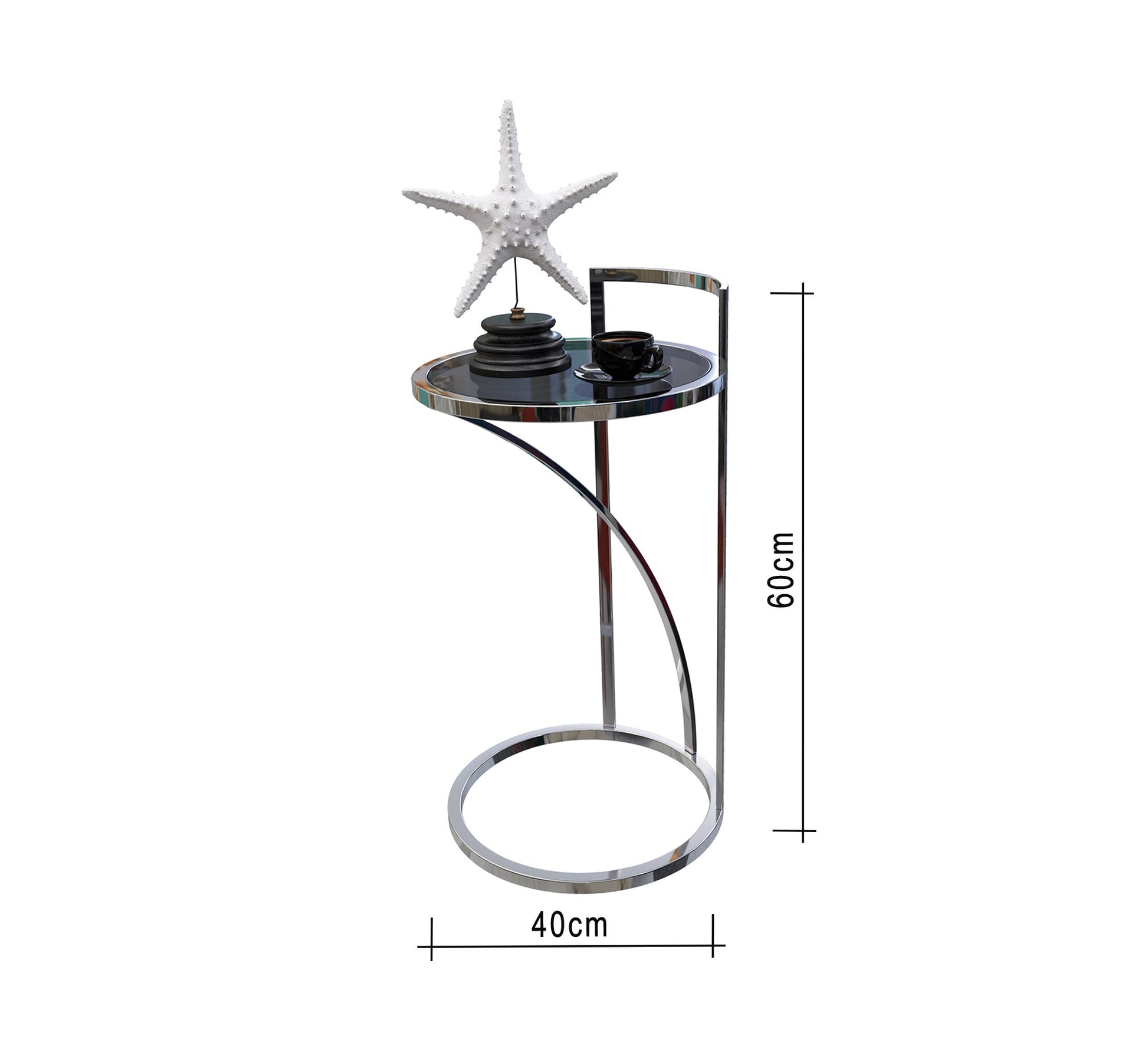 Elegant side table with a round top - Vitrine Furniture - Side Tables