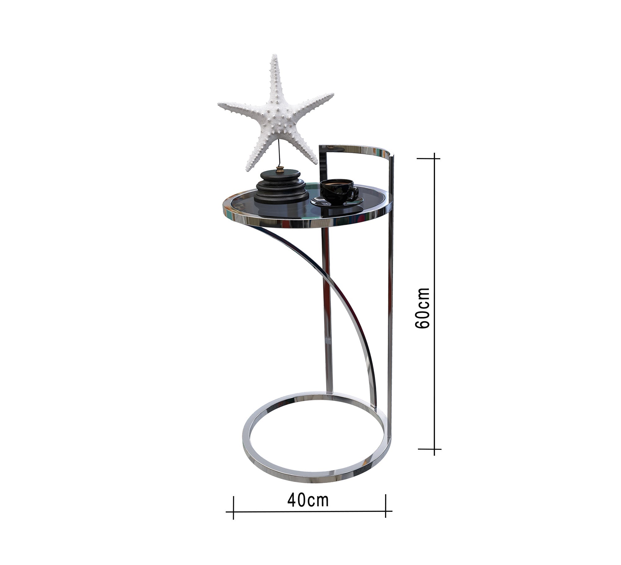 Elegant side table with a round top - Vitrine Furniture - Side Tables