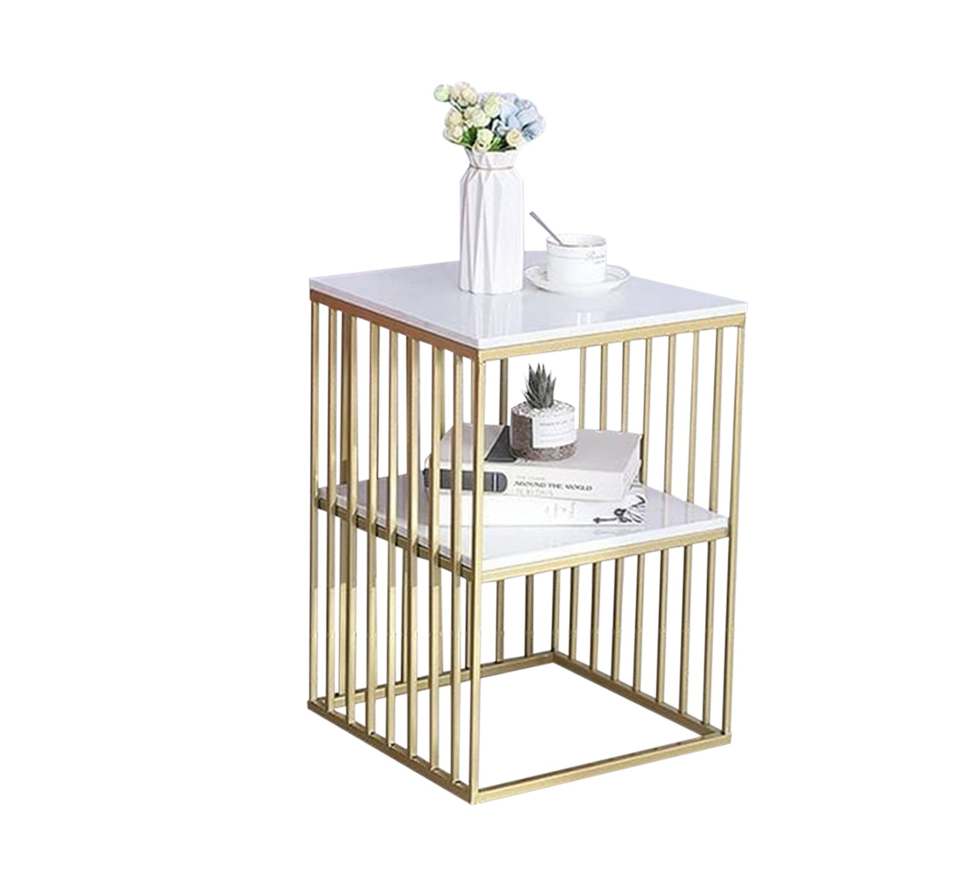 Elegant square table with a semi - boxy frame - Vitrine Furniture - Furniture