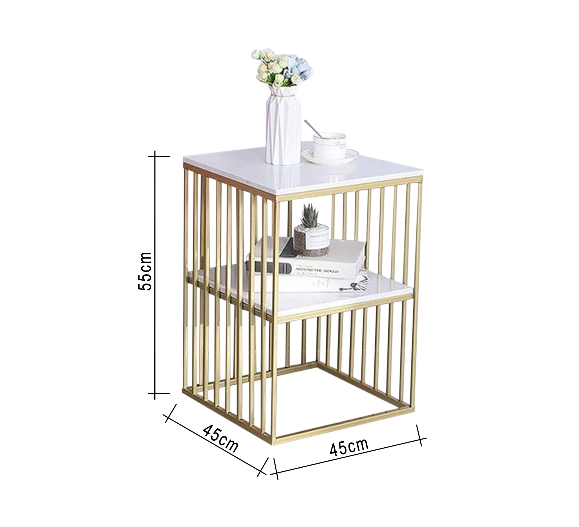 Elegant square table with a semi - boxy frame - Vitrine Furniture - Furniture