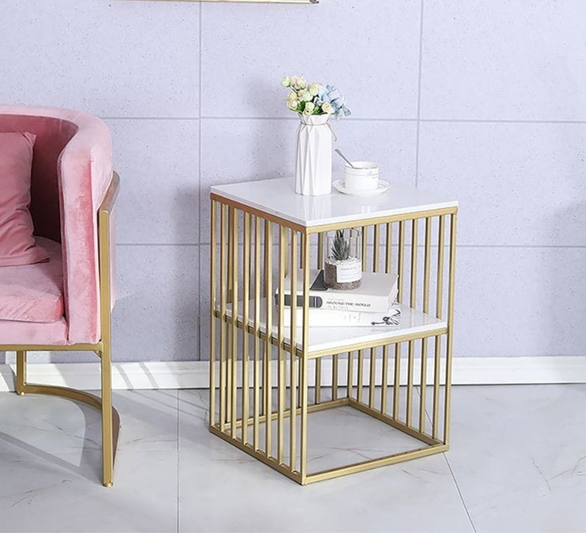Elegant square table with a semi - boxy frame - Vitrine Furniture - Furniture