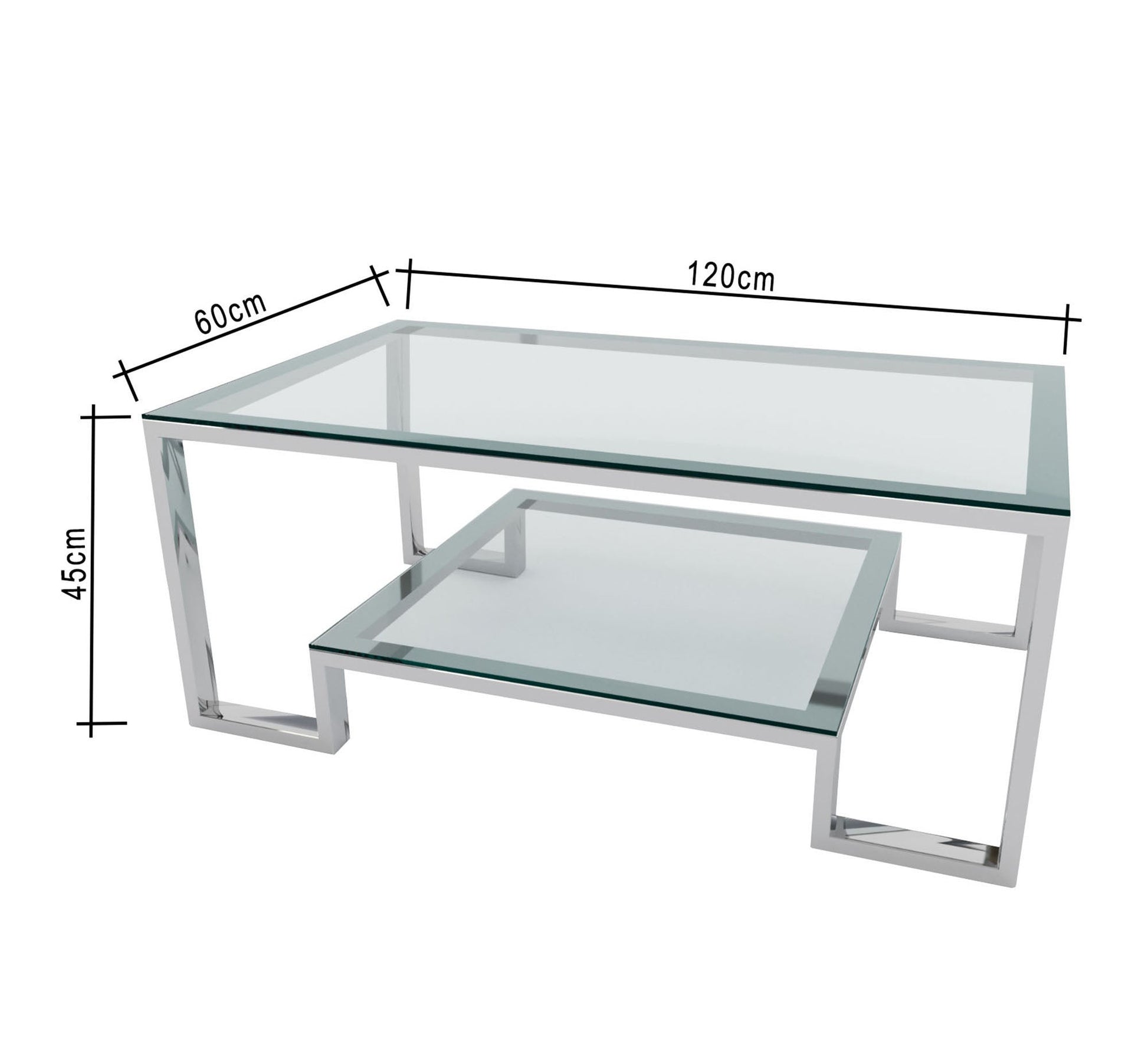 Elegant table in shiny silver - Vitrine Furniture - Furniture