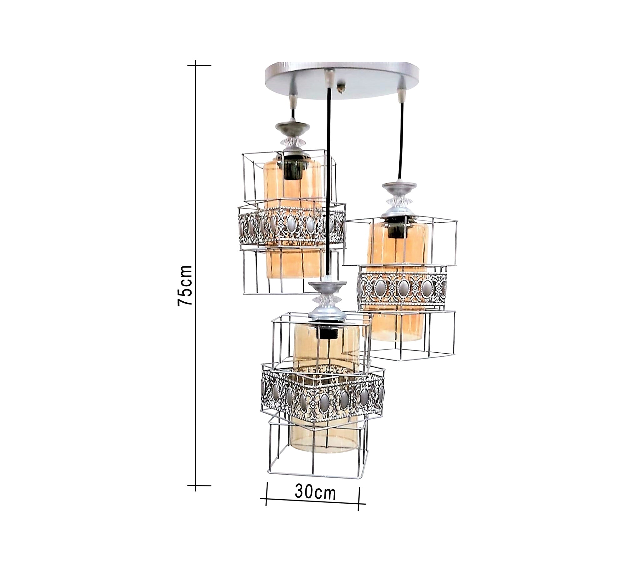 Elegant Triple Ceiling Chandelier - Vitrine Furniture - Lighting