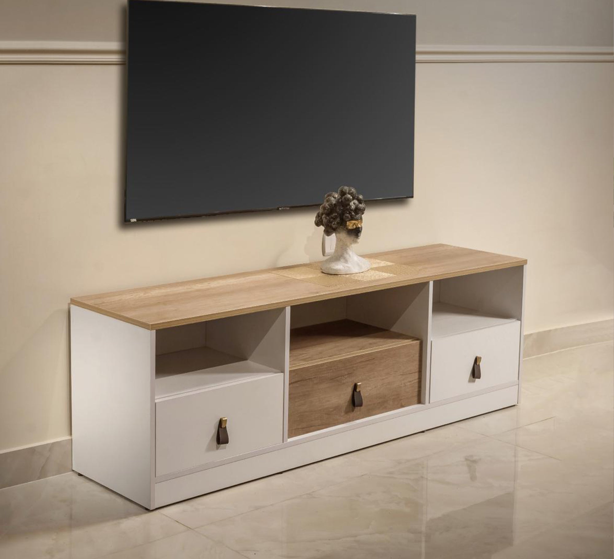 Elegant TV stand with three drawers - Vitrine Furniture - Furniture