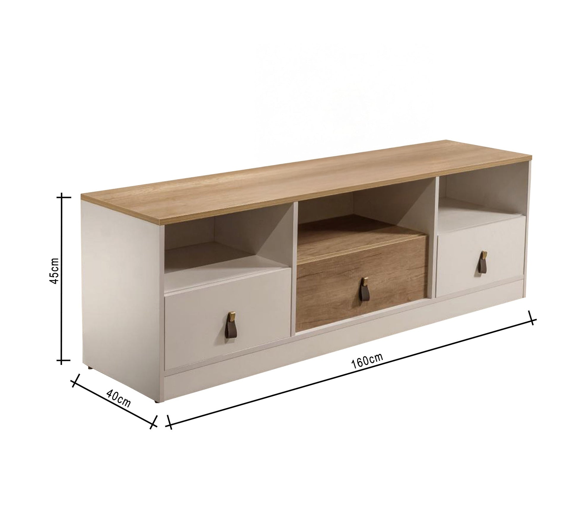 Elegant TV stand with three drawers - Vitrine Furniture - Furniture
