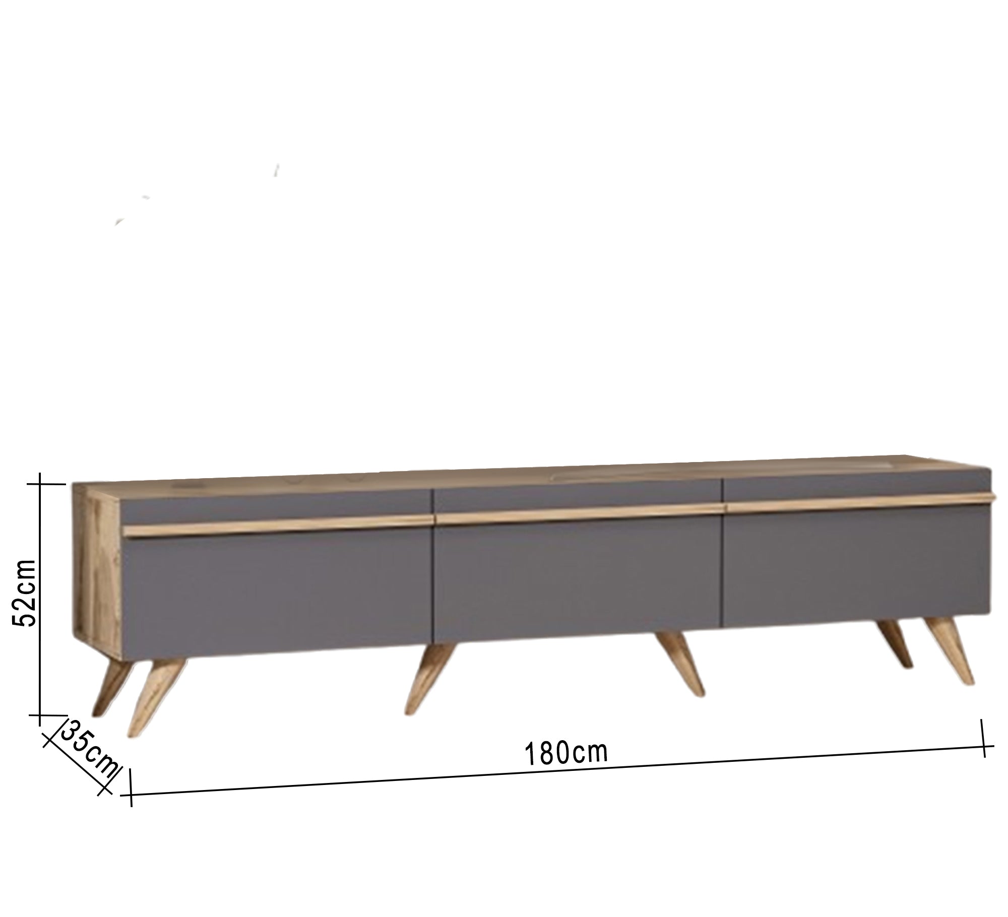 Elegant TV table in calm gray color - Vitrine Furniture - Furniture