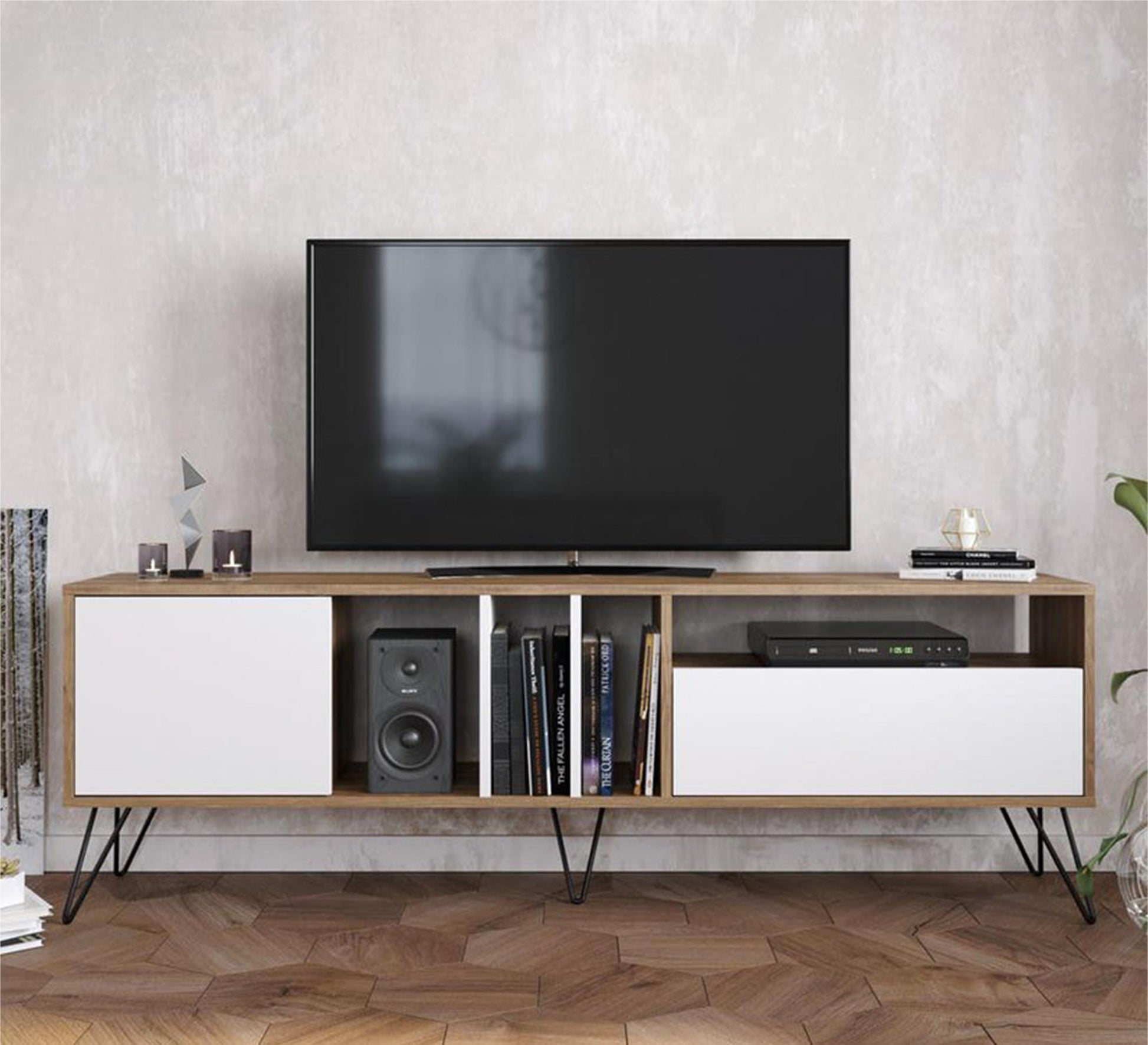 Elegant TV table with various doors and shelves - Vitrine Furniture - Furniture