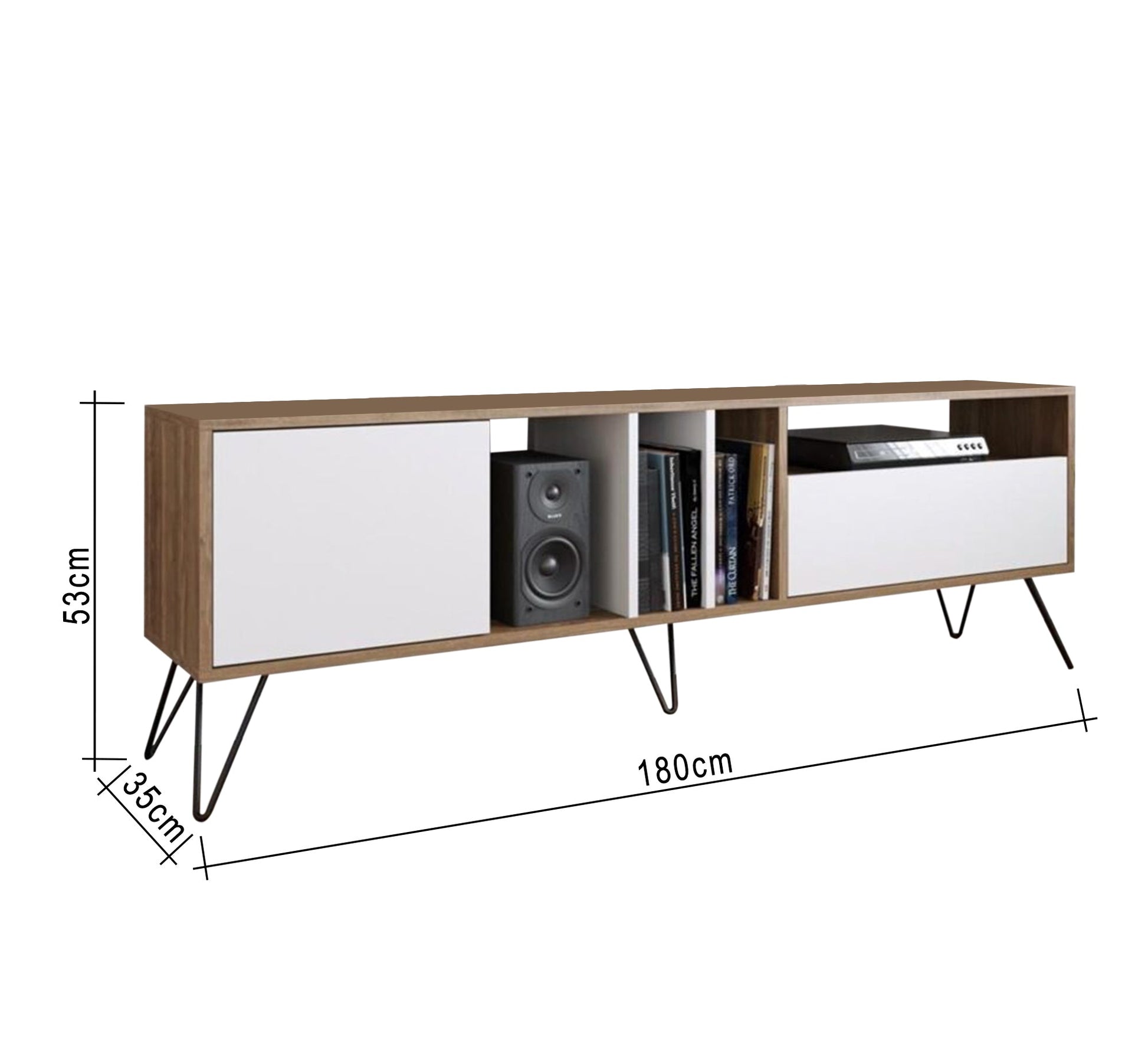 Elegant TV table with various doors and shelves - Vitrine Furniture - Furniture