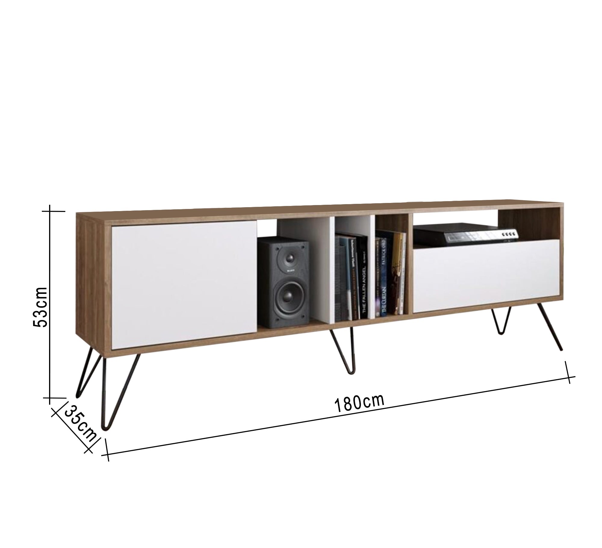 Elegant TV table with various doors and shelves - Vitrine Furniture - Furniture