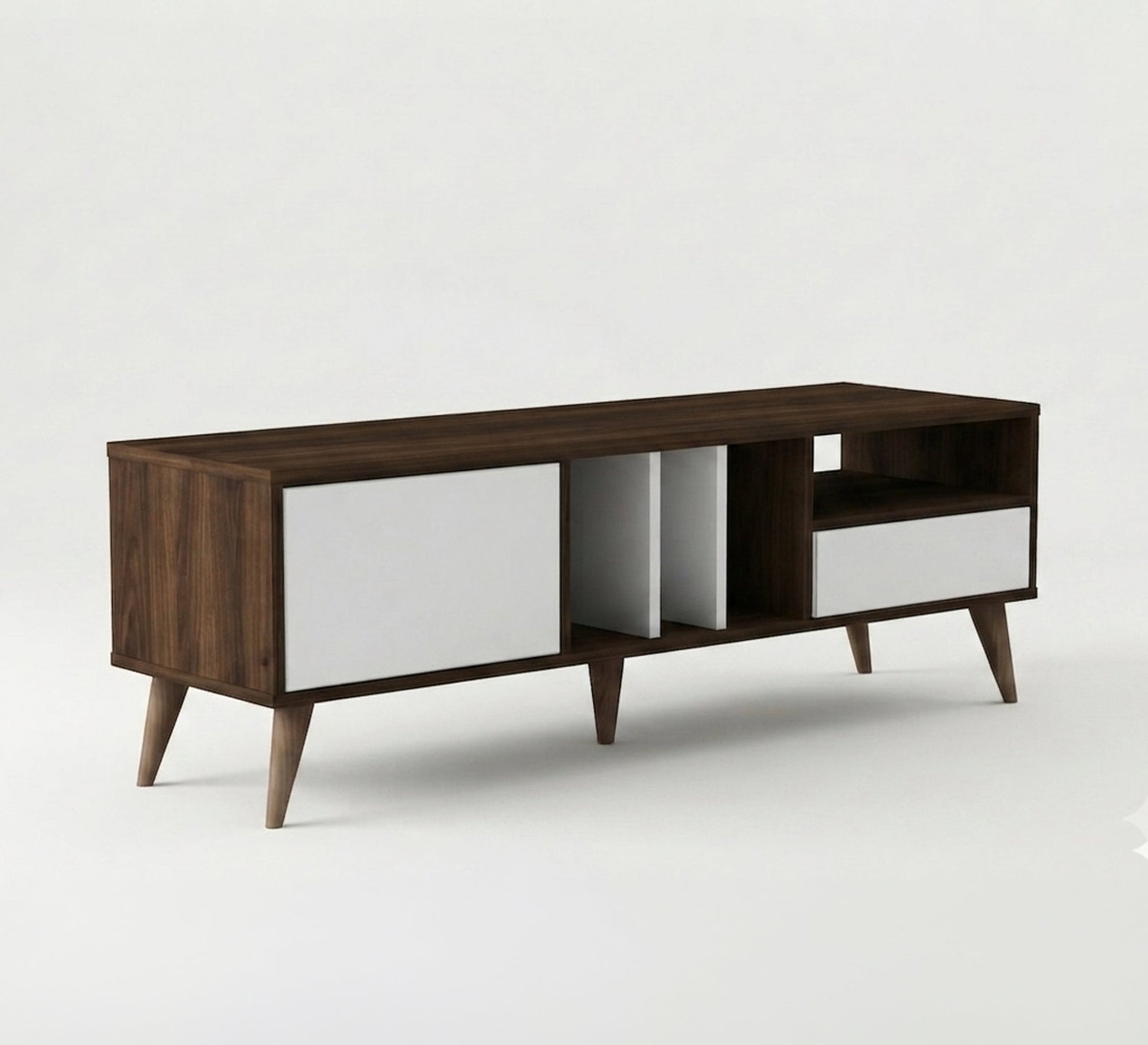 Elegant TV table with various doors and shelves - Vitrine Furniture - TV Table & Cabinet