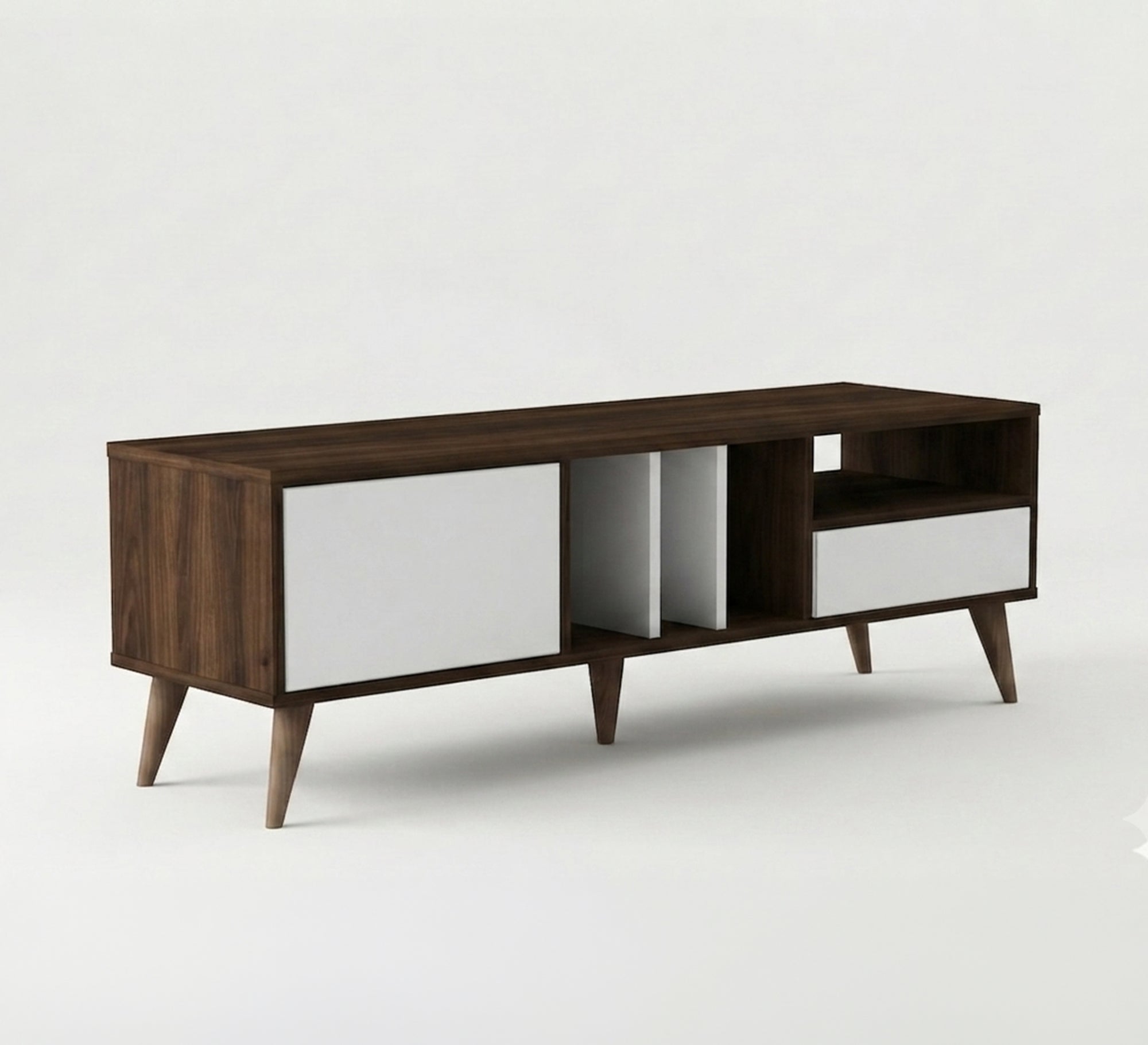 Elegant TV table with various doors and shelves - Vitrine Furniture - TV Table & Cabinet