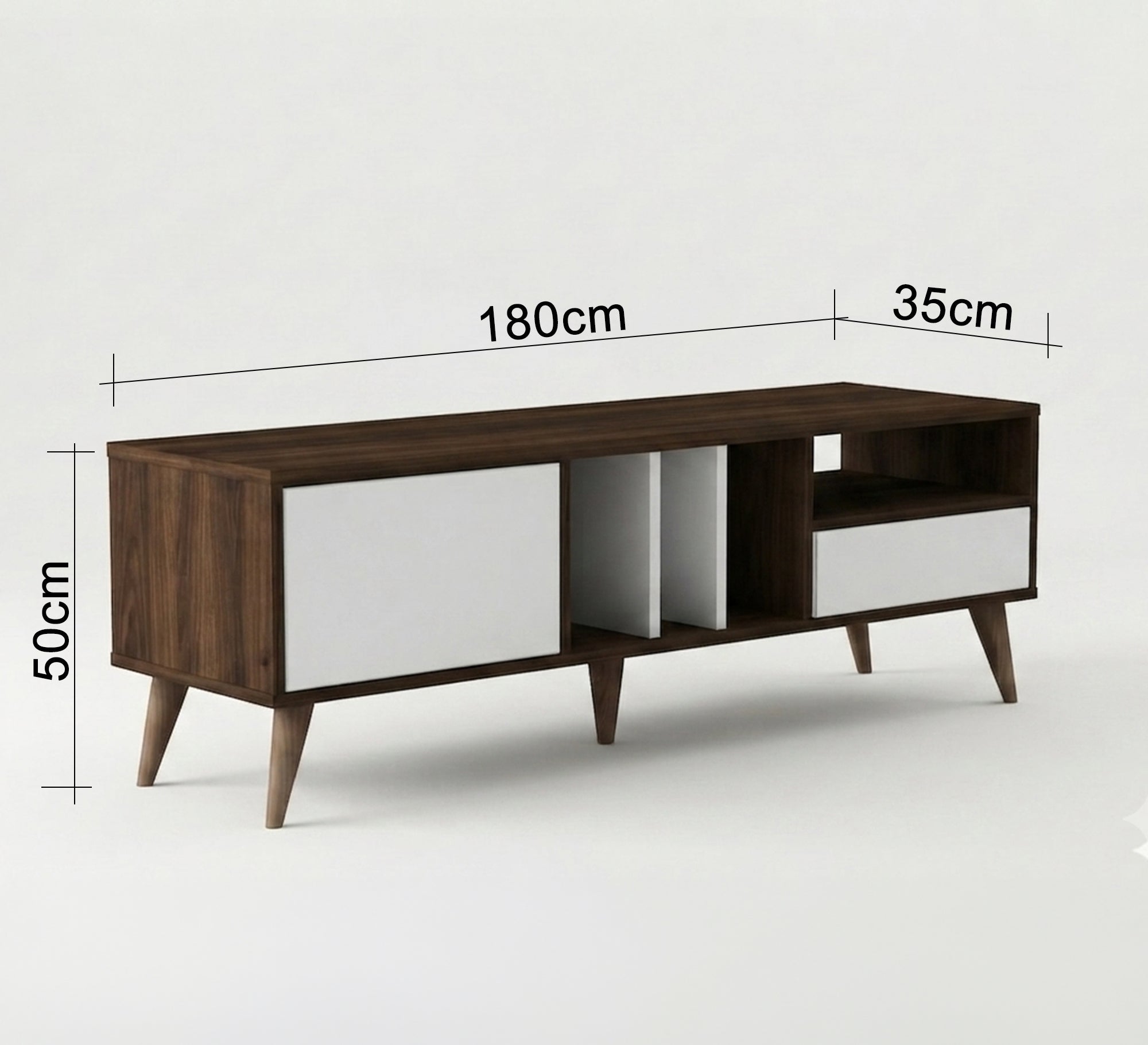 Elegant TV table with various doors and shelves - Vitrine Furniture - TV Table & Cabinet