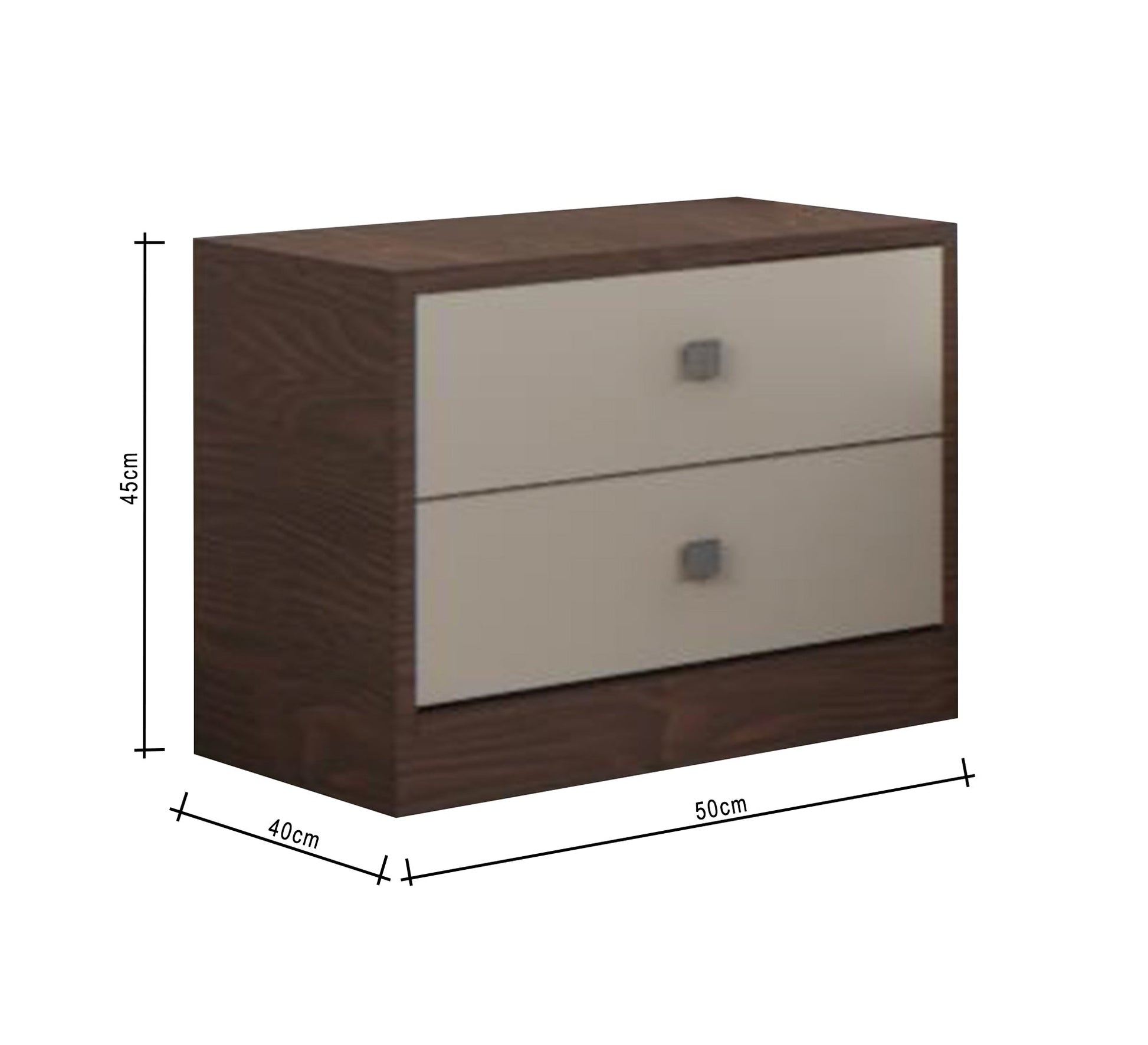 Elegant two - drawer nightstand - Vitrine Furniture - Furniture