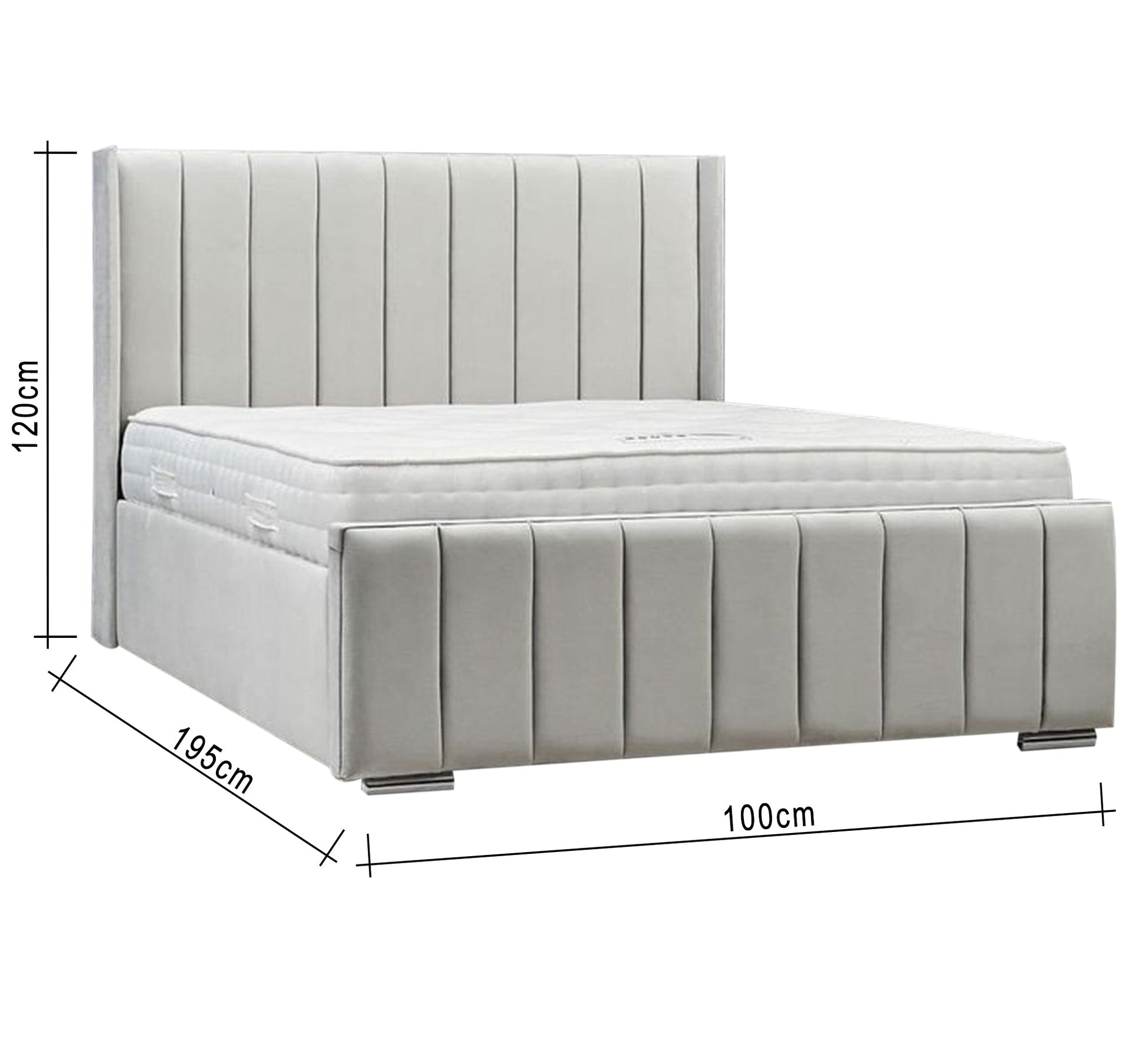 Elegant upholstered bed with comfortable and modern vertical lines - Vitrine Furniture - Furniture