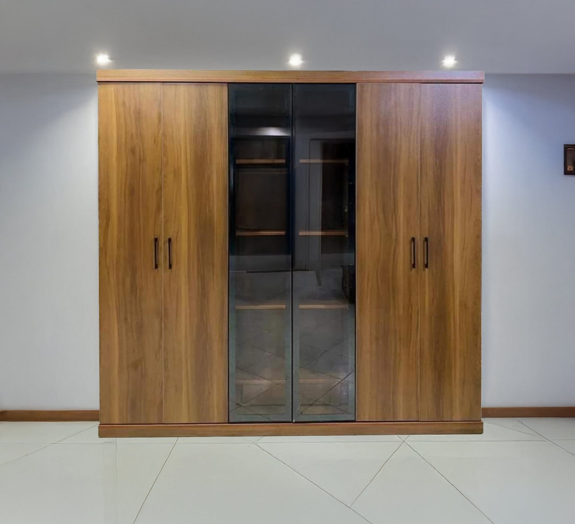 Elegant wardrobe with clear glass door - Vitrine Furniture - Furniture