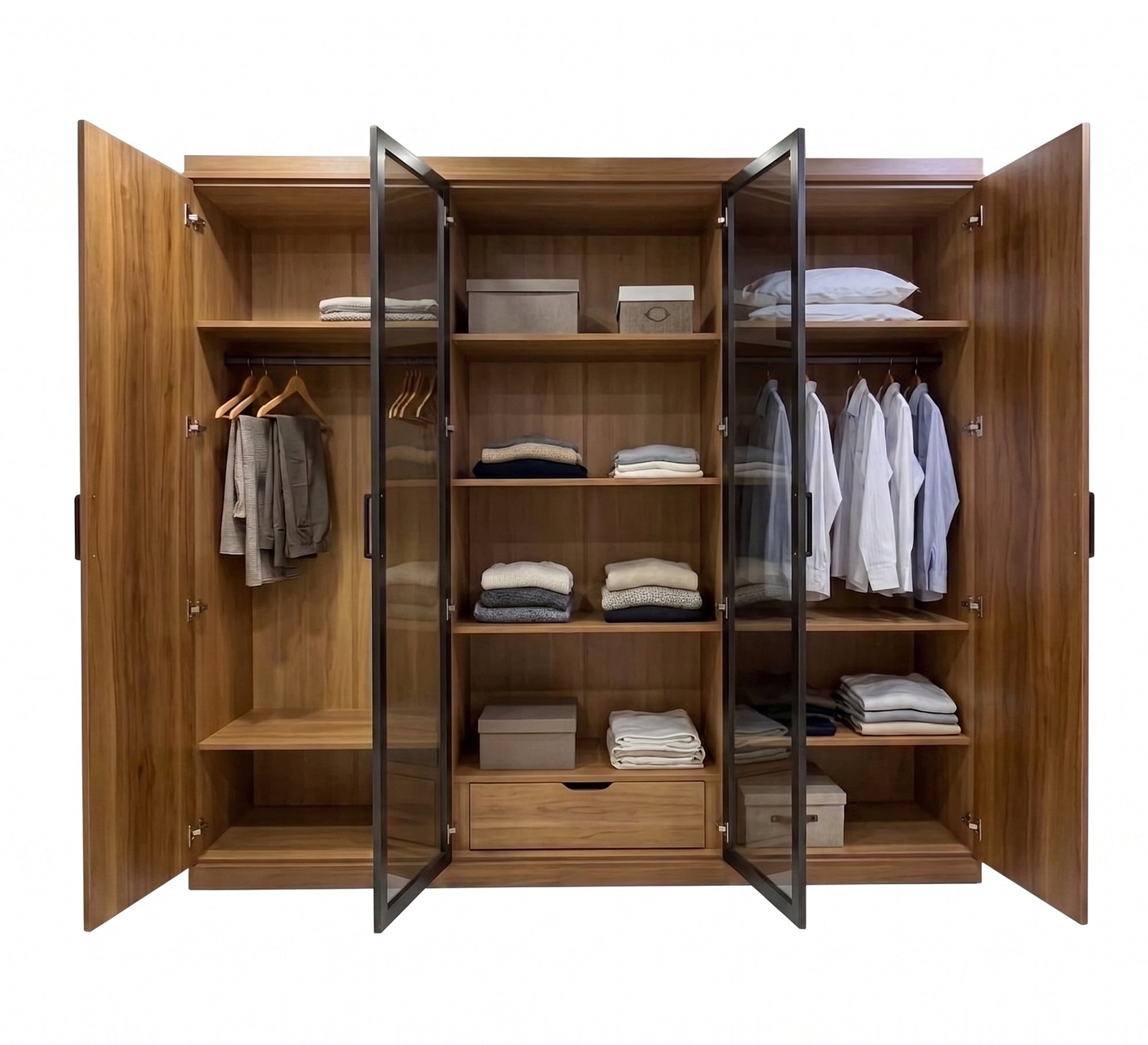 Elegant wardrobe with clear glass door - Vitrine Furniture - Wardrobes