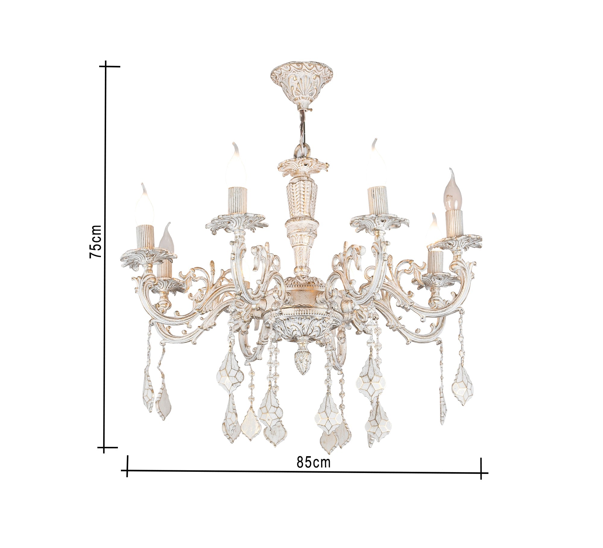 Elegant white chandelier - Vitrine Furniture - Lighting