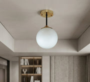 Elegant white glass globe ceiling pendant - Vitrine Furniture - Ceiling lights