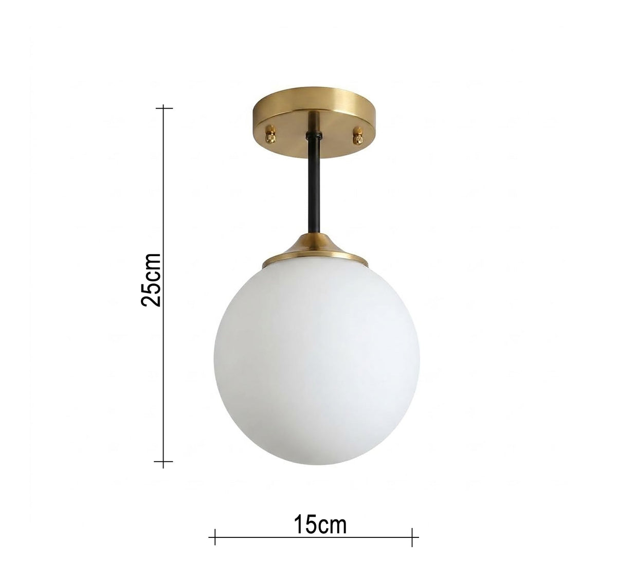 Elegant white glass globe ceiling pendant - Vitrine Furniture - Ceiling lights