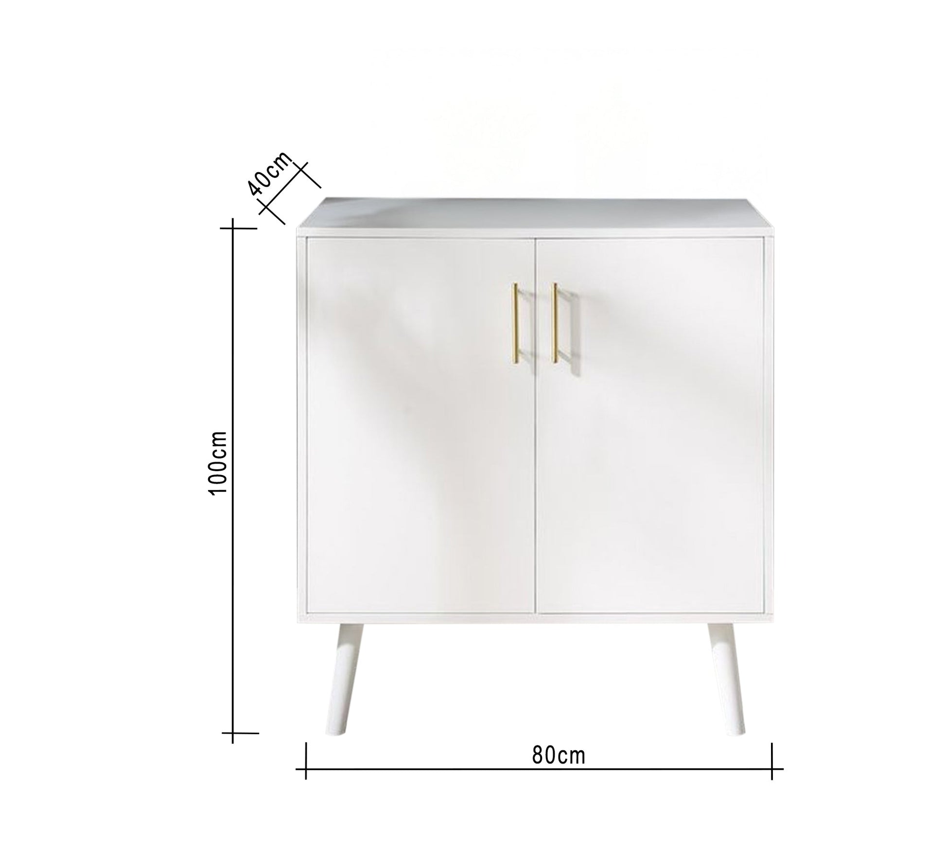 Elegant white shoe rack with gold handles - Vitrine Furniture - Furniture