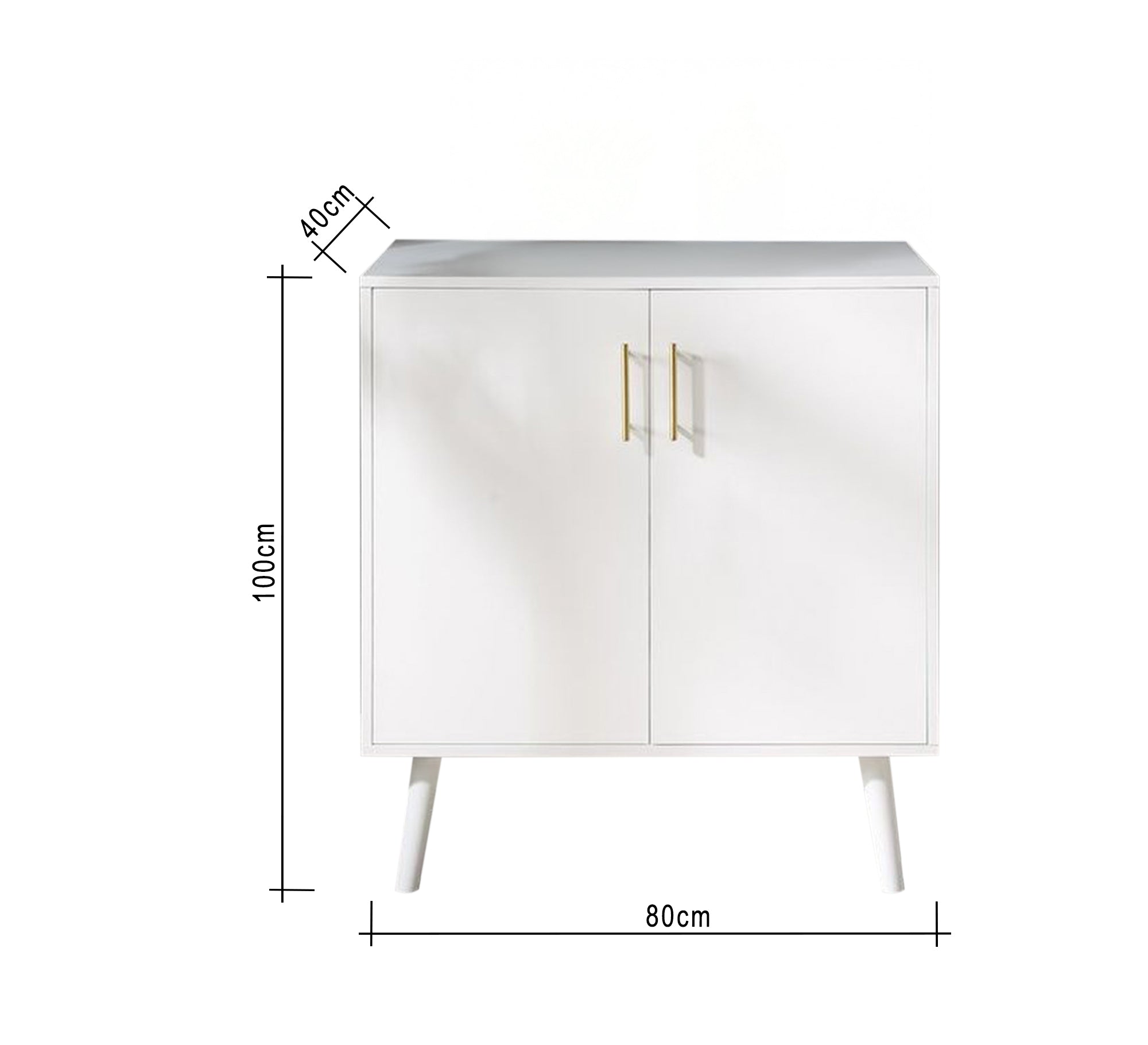 Elegant white shoe rack with gold handles - Vitrine Furniture - Furniture