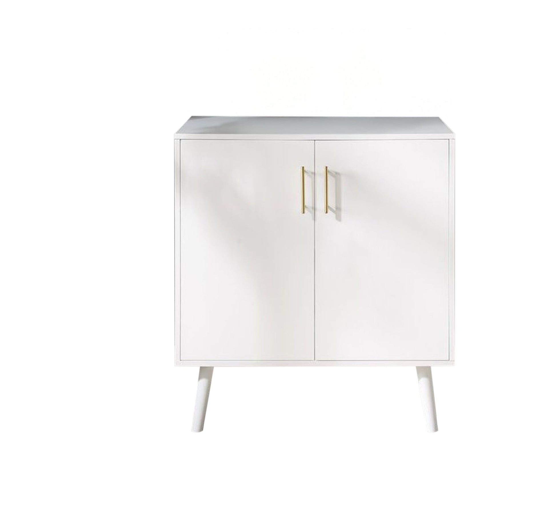 Elegant white shoe rack with gold handles - Vitrine Furniture - Furniture