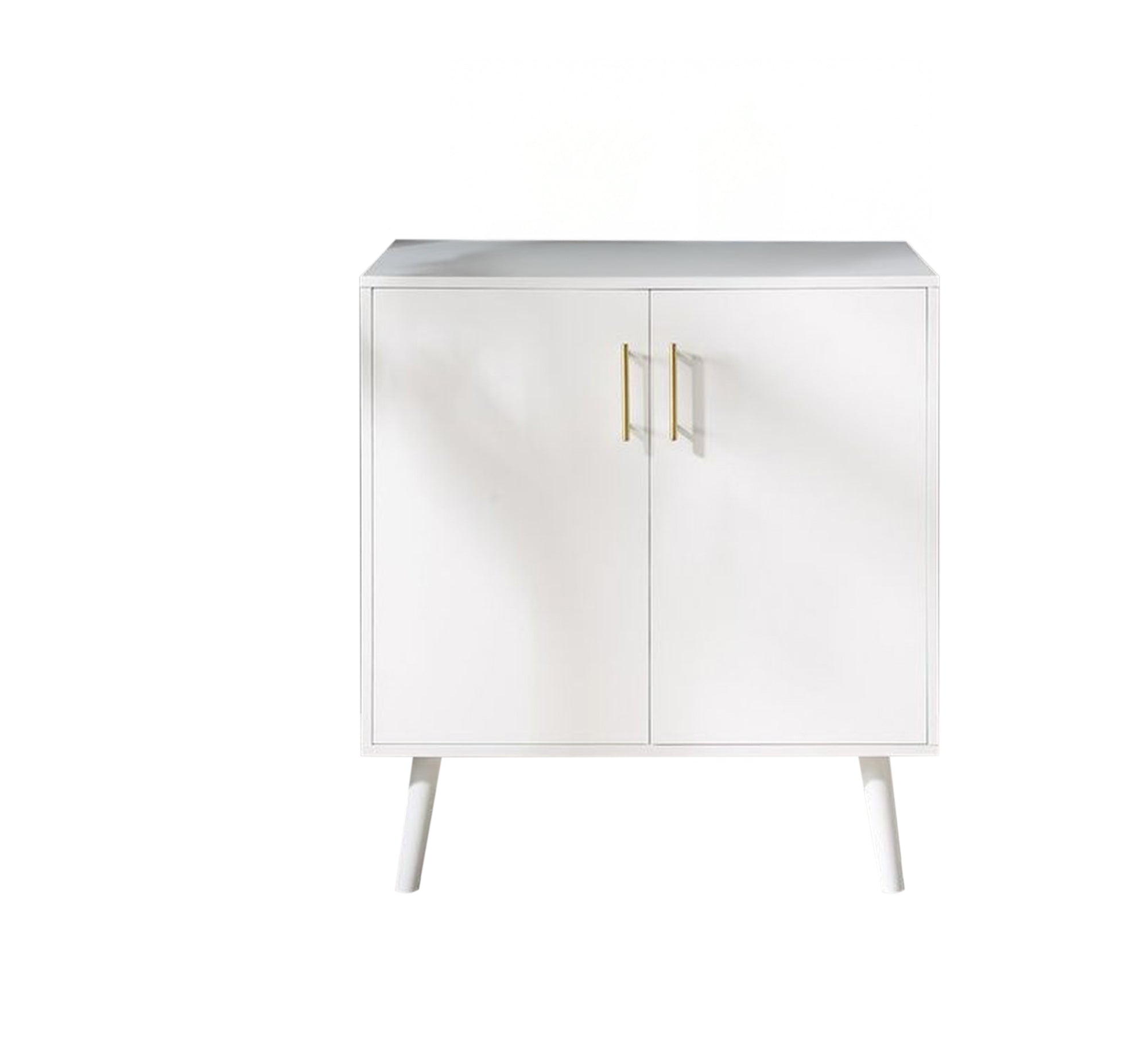 Elegant white shoe rack with gold handles - Vitrine Furniture - Furniture