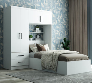Elegant white single bedroom - Vitrine Furniture - Furniture